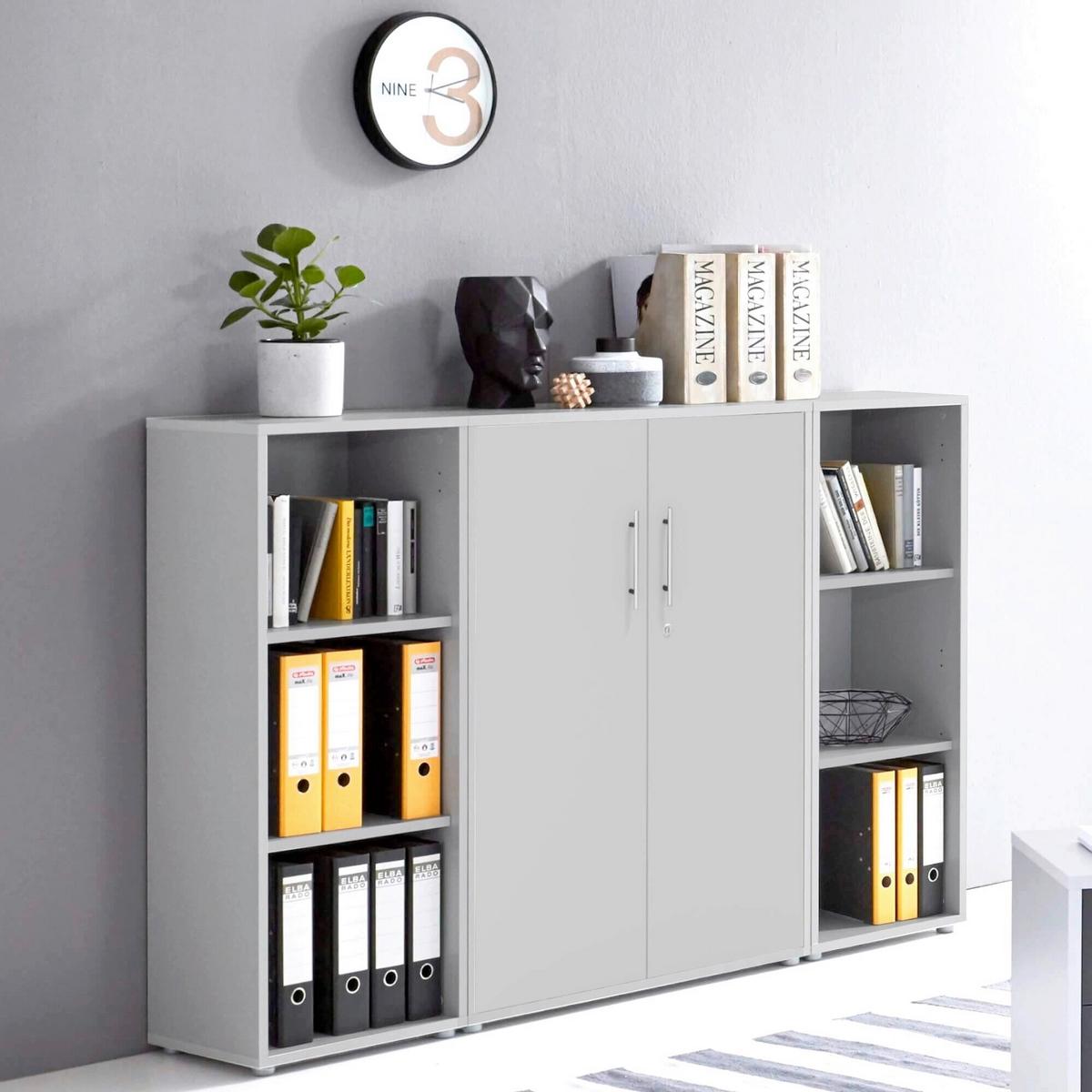 AKTENSCHRANK OFFICE EDITION - SW SET 2 - Hellgrau, MODERN, Holzwerkstoff (172,6/113,6/33cm) - MID.YOU