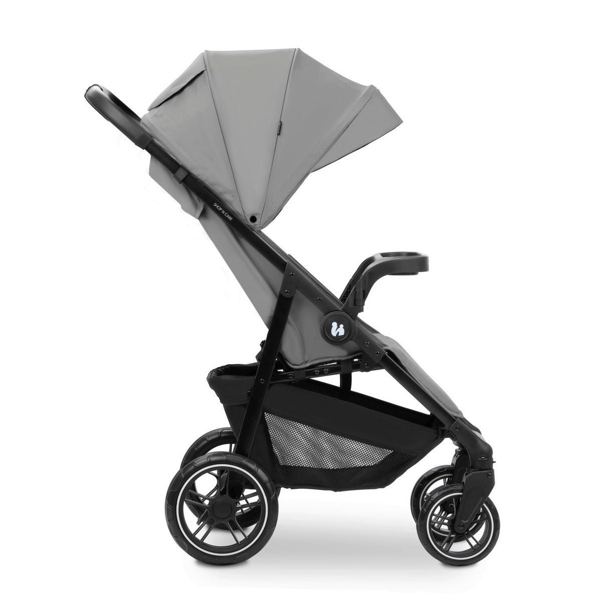 WÓZEK DZIECIĘCY - ZESTAW SHOP N CARE TRIO SET - czarny/szary, Basics, tworzywo sztuczne/metal (52/110/91cm) - Hauck
