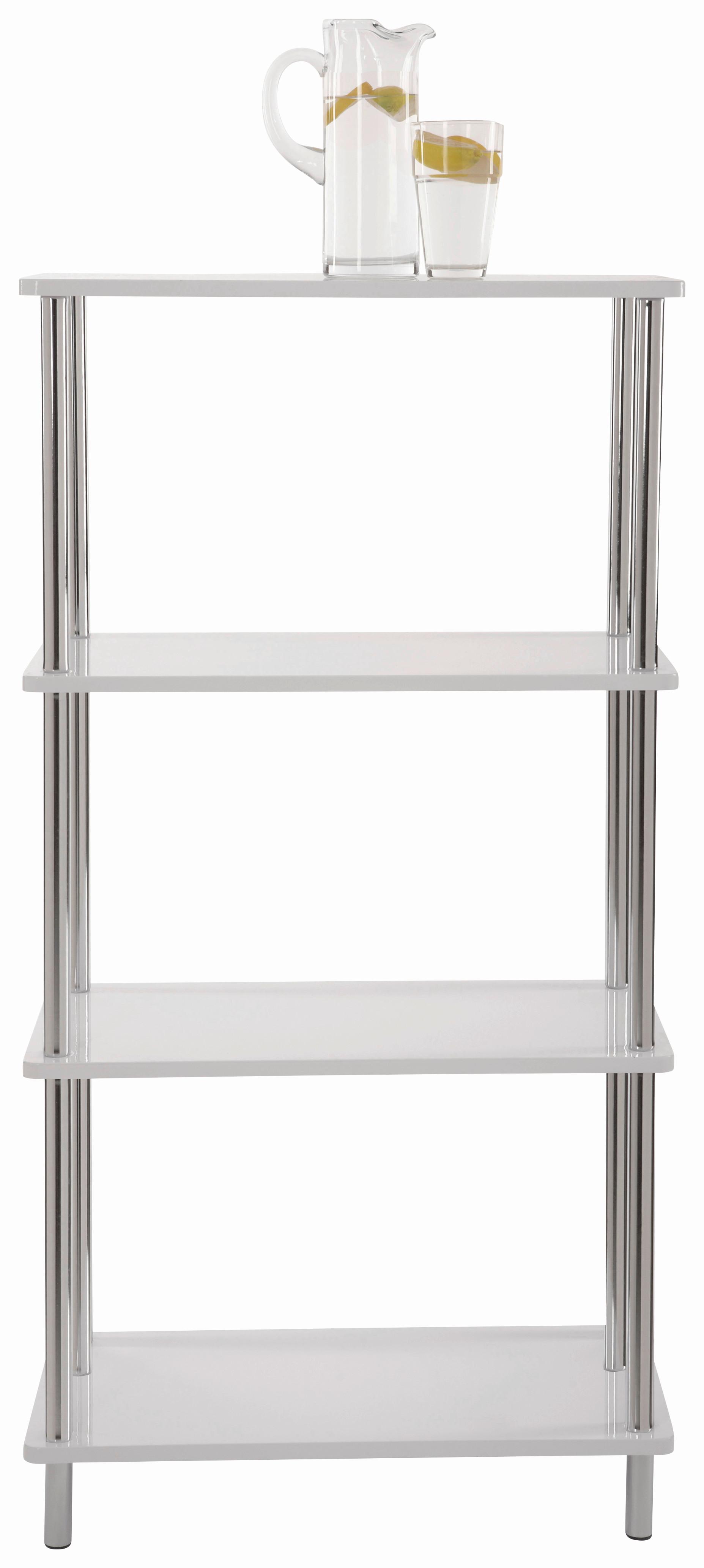 Polica Tim 2 - bijela/boje kroma, Moderno, drvni materijal/drvo (60/120/30cm) - Modern Living