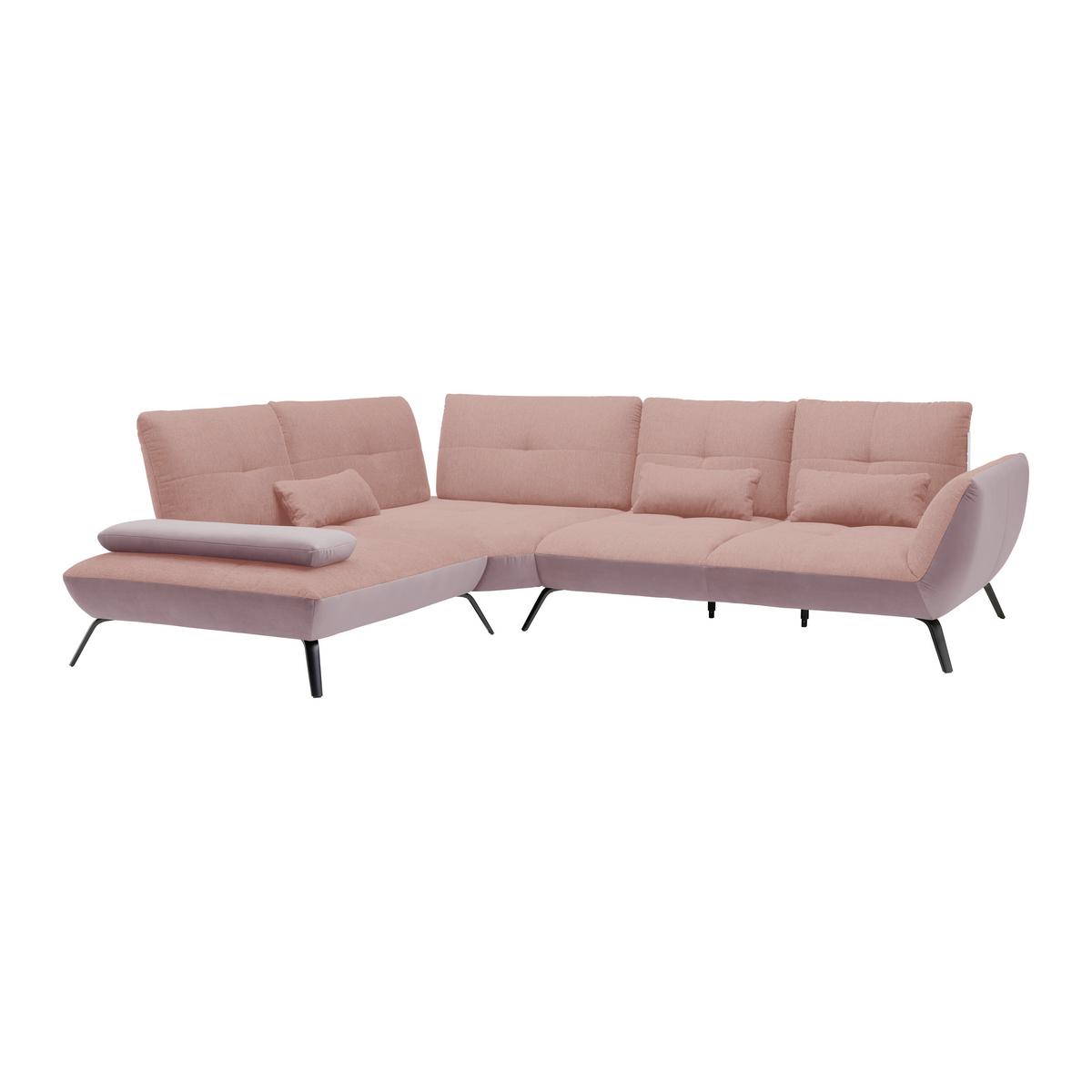 Wohnlandschaft Trendy Rosa/Flieder - Flieder/Schwarz, MODERN, Holzwerkstoff/Textil (250/93/310cm) - Premium Living