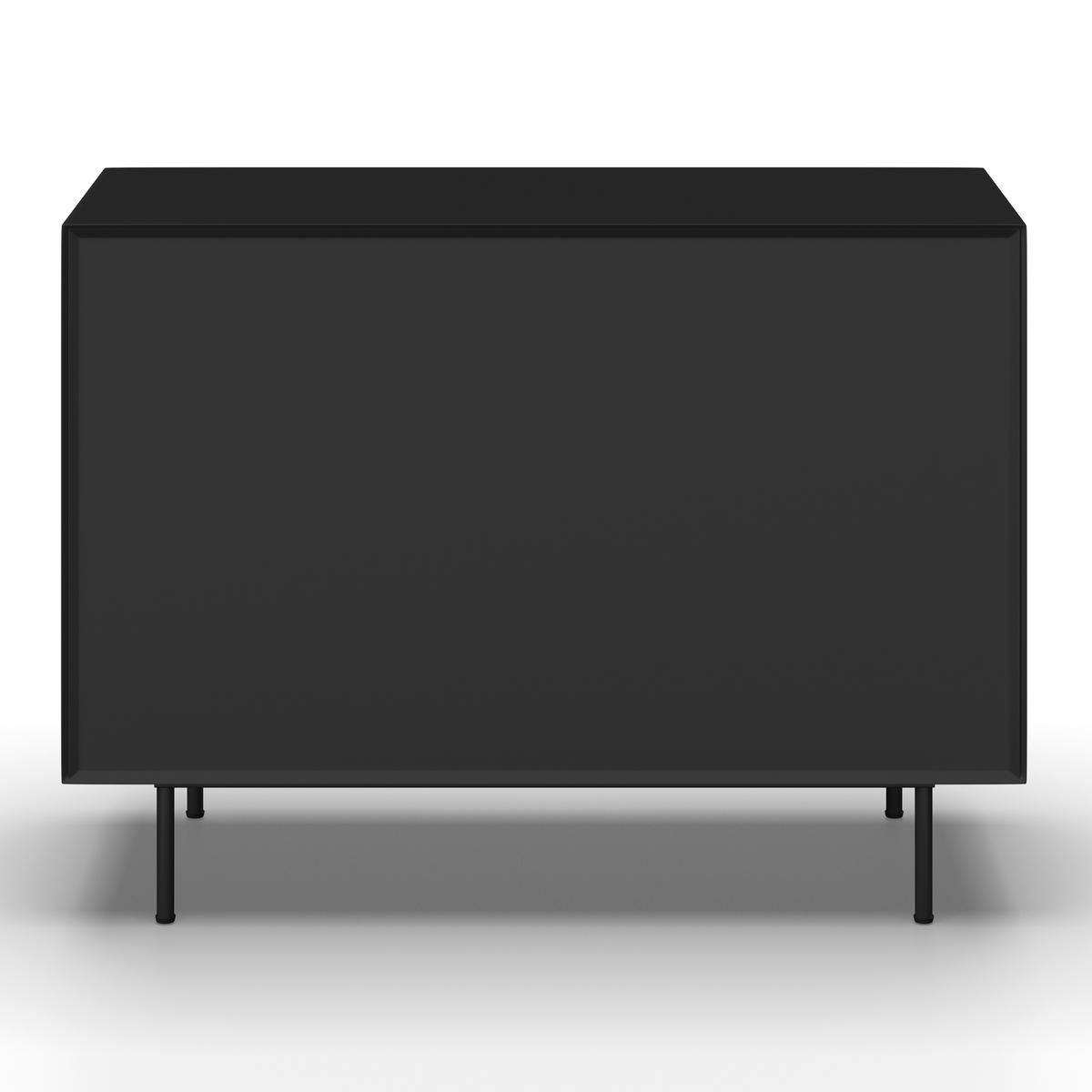 Kommode Giorgia Schwarz/Natur Echtholz/MDF - Goldfarben/Schwarz, MODERN, Holz/Metall (90/66/40cm) - Bessagi Home