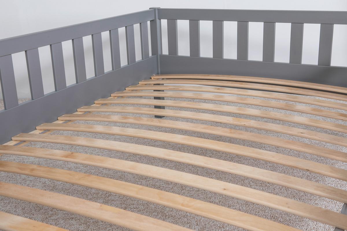 Ausziehbett Holz Duo ca. 100x200 cm Kiefer Hellgrau - Hellgrau/Naturfarben, MODERN, Holz/Textil (100/200cm) - MID.YOU