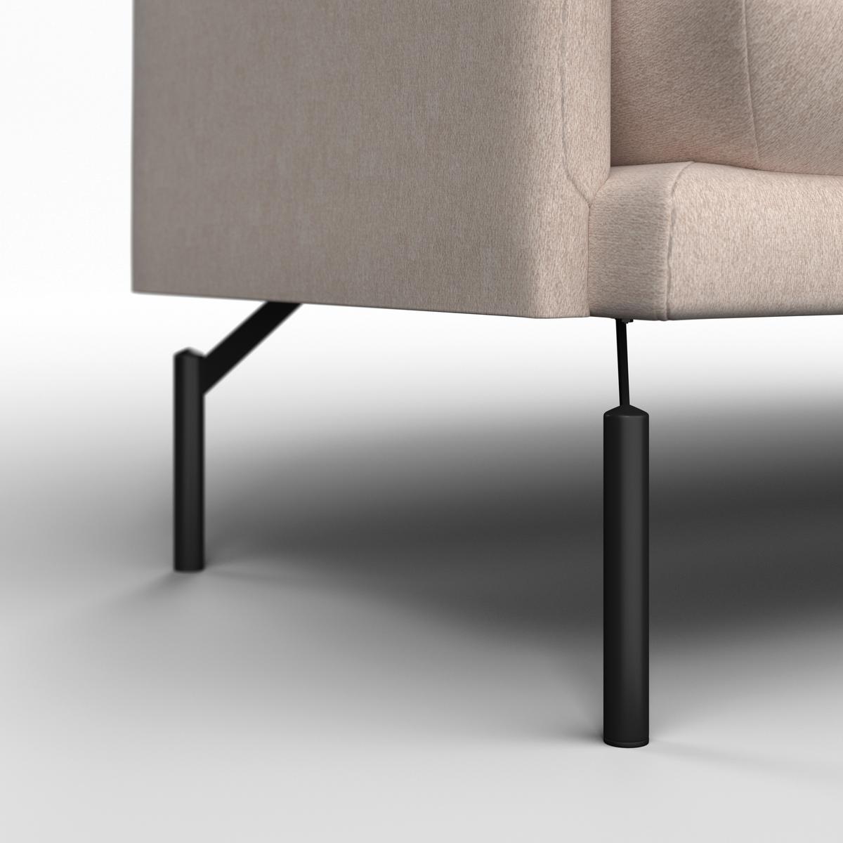 Sedežna Garnitura Rosa, Nežno Roza/bež - črna/bež, Moderno, kovina/tekstil (226/84/163cm) - Bessagi Home