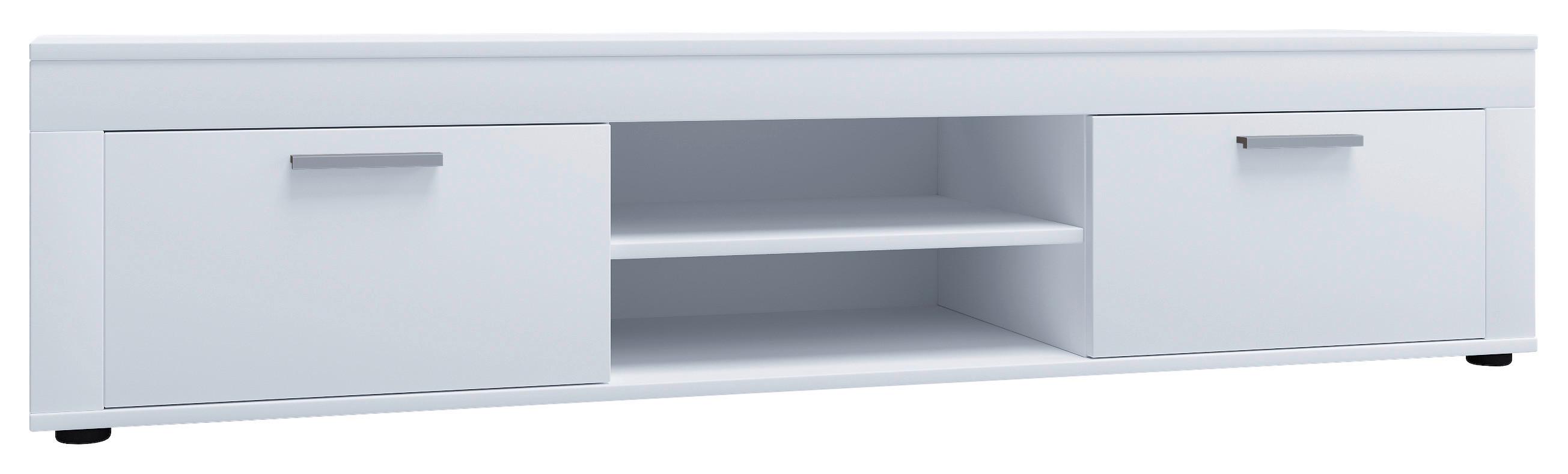LOWBOARD USILO - Weiss/Silberfarben, Design, Holzwerkstoff/Kunststoff (160/37/45cm) - MID.YOU