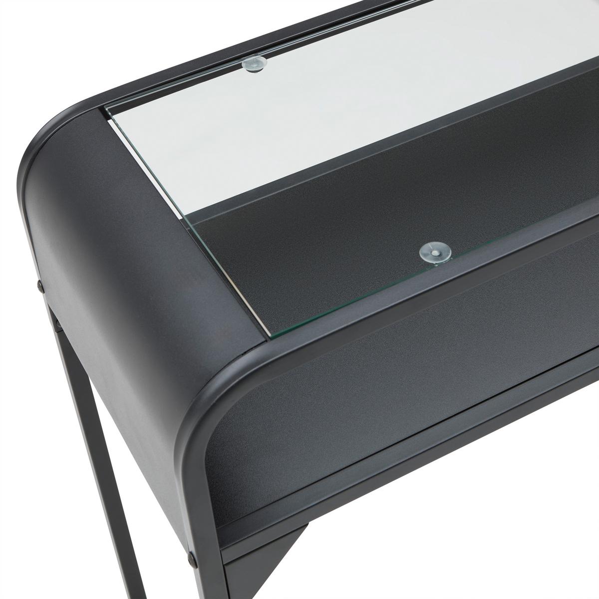 Konsole Florenz Schwarz - Schwarz, MODERN, Glas/Holzwerkstoff (90/75/35cm) - Mömax