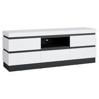 Tv-element Campania, Antracit, Bela - bela/antracit, Trend, umetna masa/leseni material (180,2/68/45cm)