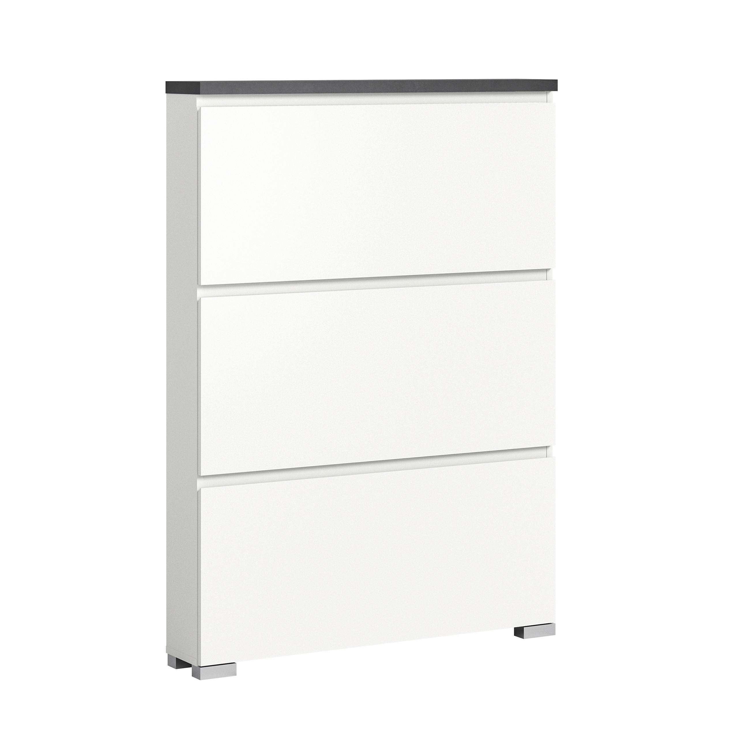 Schuhkipper Shoelove in Weiß/Grau - Silberfarben/Weiß, MODERN (95/133/18cm)