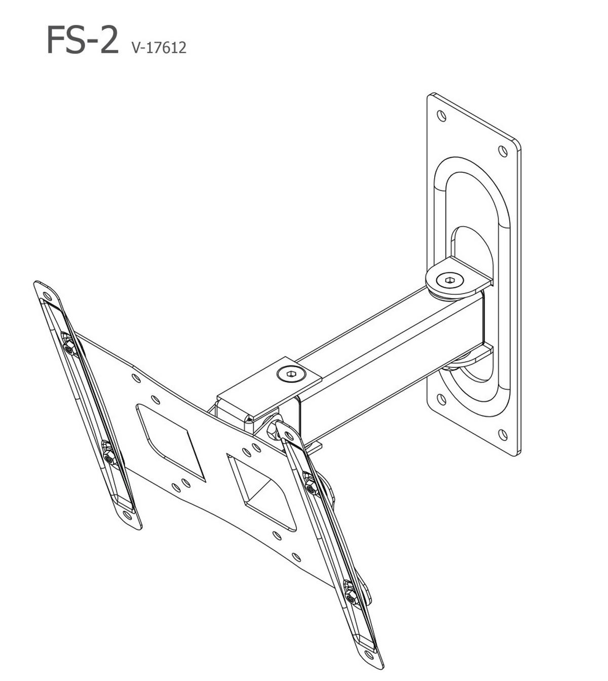 Stenski Nosilec Za Tv Fs 2, Srebrna, 27,8 Cm - srebrne barve, Konvencionalno, kovina (27,8/22,6/9,6cm) - MID.YOU