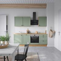 Küchenblock Cascada High m. Geräten Schilfgrün - Schilfgrün/Eichefarben, MODERN, Holzwerkstoff/Metall (240cm) - Nobilia