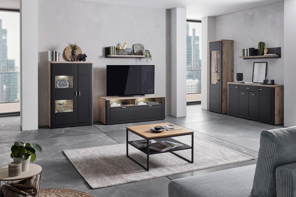 Vitrina Game - Moderno, drvni materijal (91/140/41cm)