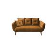 2,5-Sitzer-Sofa Baggio Gelb Velours - Gelb/Buchefarben, MODERN, Holz/Textil (196/94/103cm) - Livetastic