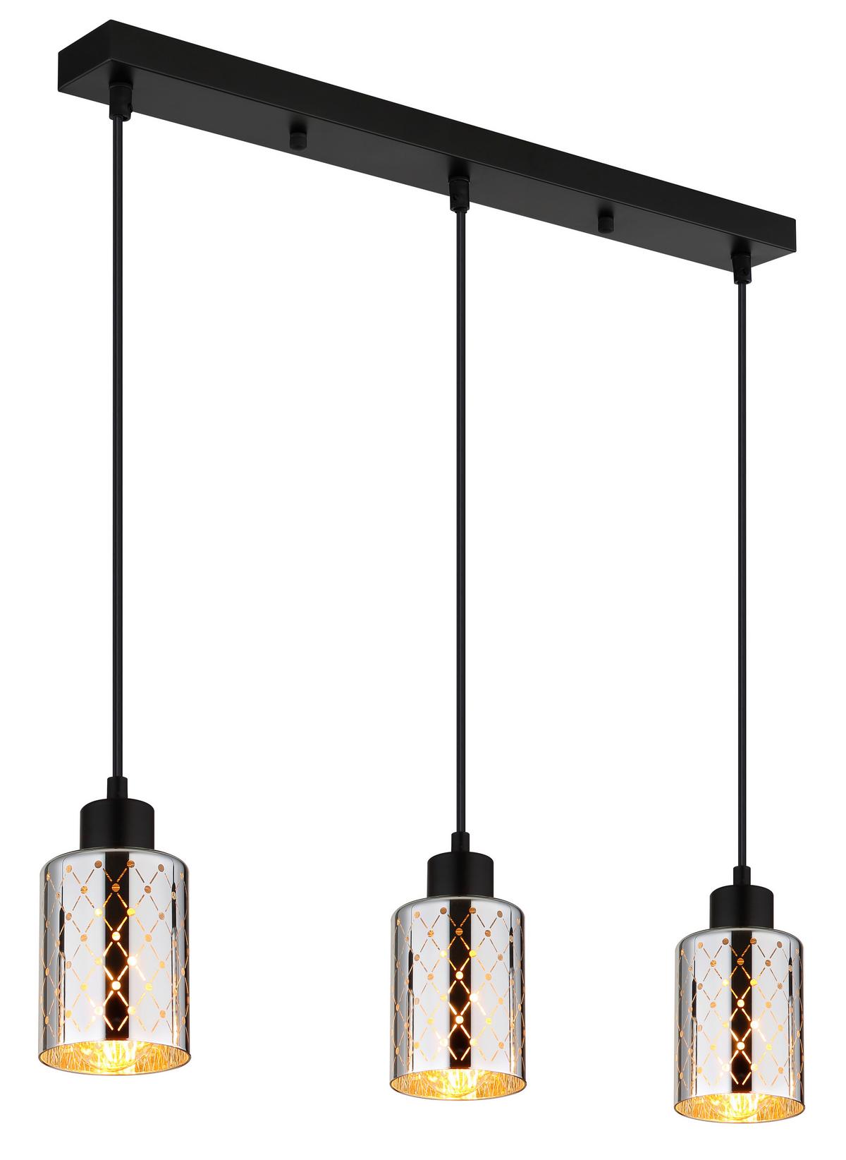 HÄNGELEUCHTE 54316-3H  ALONSO - Klar/Chromfarben, Basics, Glas/Kunststoff (59/9/120cm) - Globo