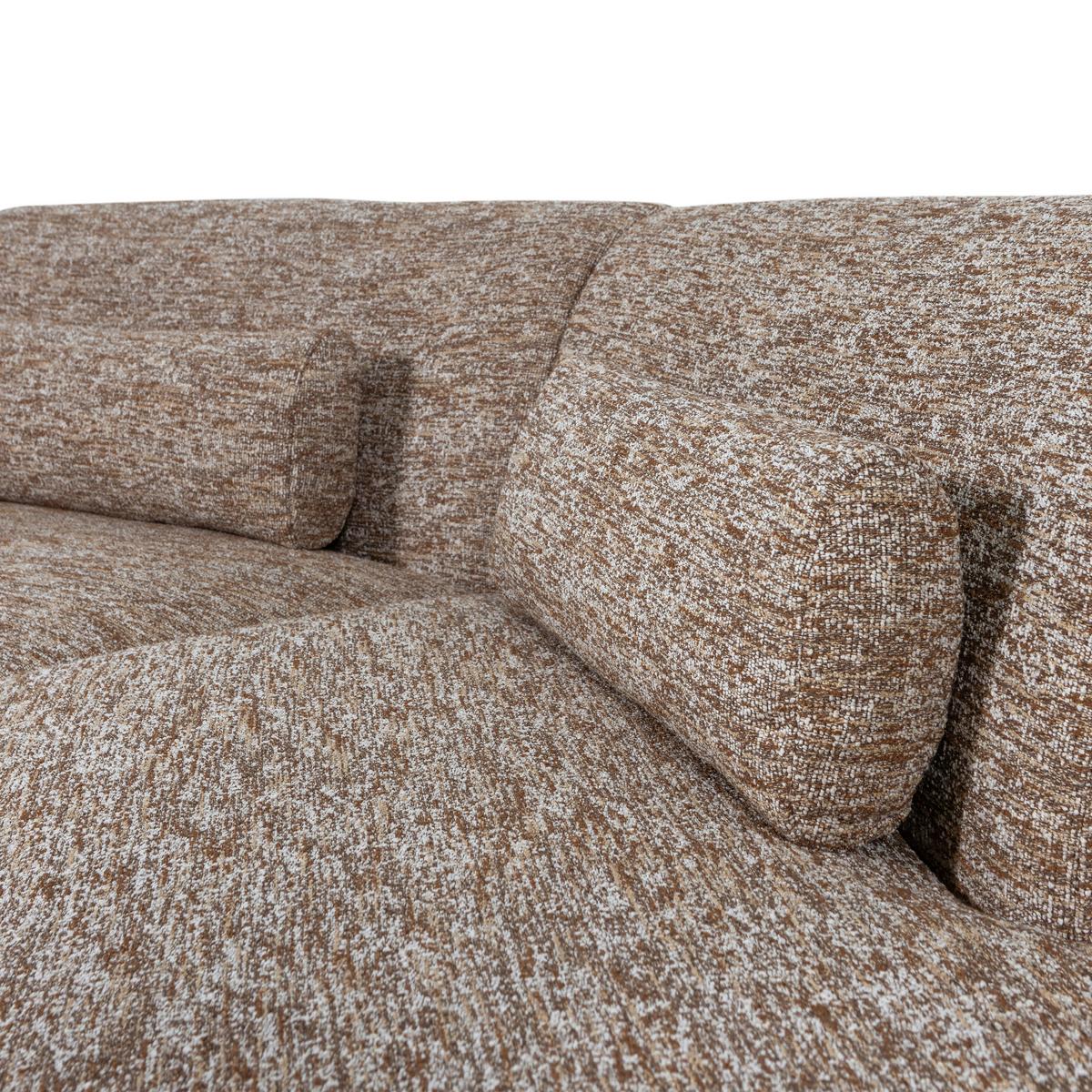 Bigsofa Batavier Hellbraun B: 320cm - Hellbraun/Schwarz, Design, Kunststoff/Textil (320/74/174cm) - Livetastic