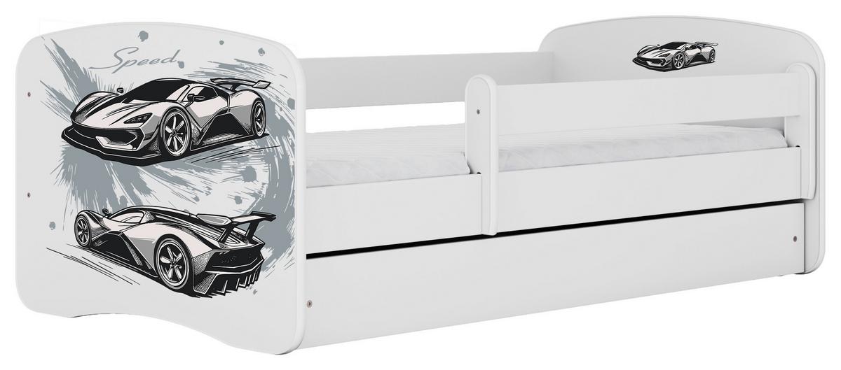 Otroška Postelja Babydreams, Bela, 80x160cm - bela/barve breze, Moderno, tekstil/leseni material (80/160cm) - MID.YOU