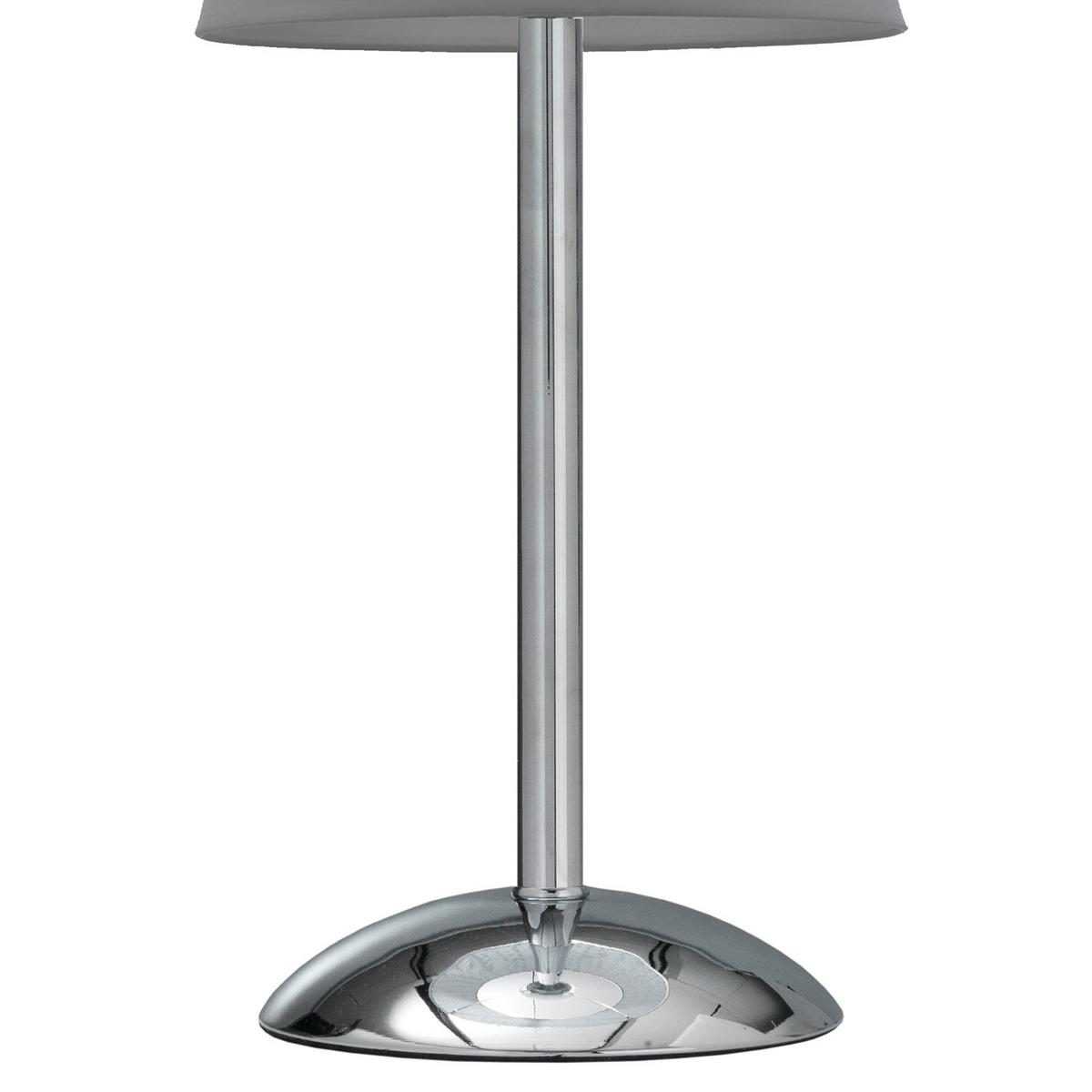 Tischleuchte Richard Grigio Grau/Chrom max. 22 Watt - Chromfarben/Grau, KONVENTIONELL, Textil/Metall (20/54cm)