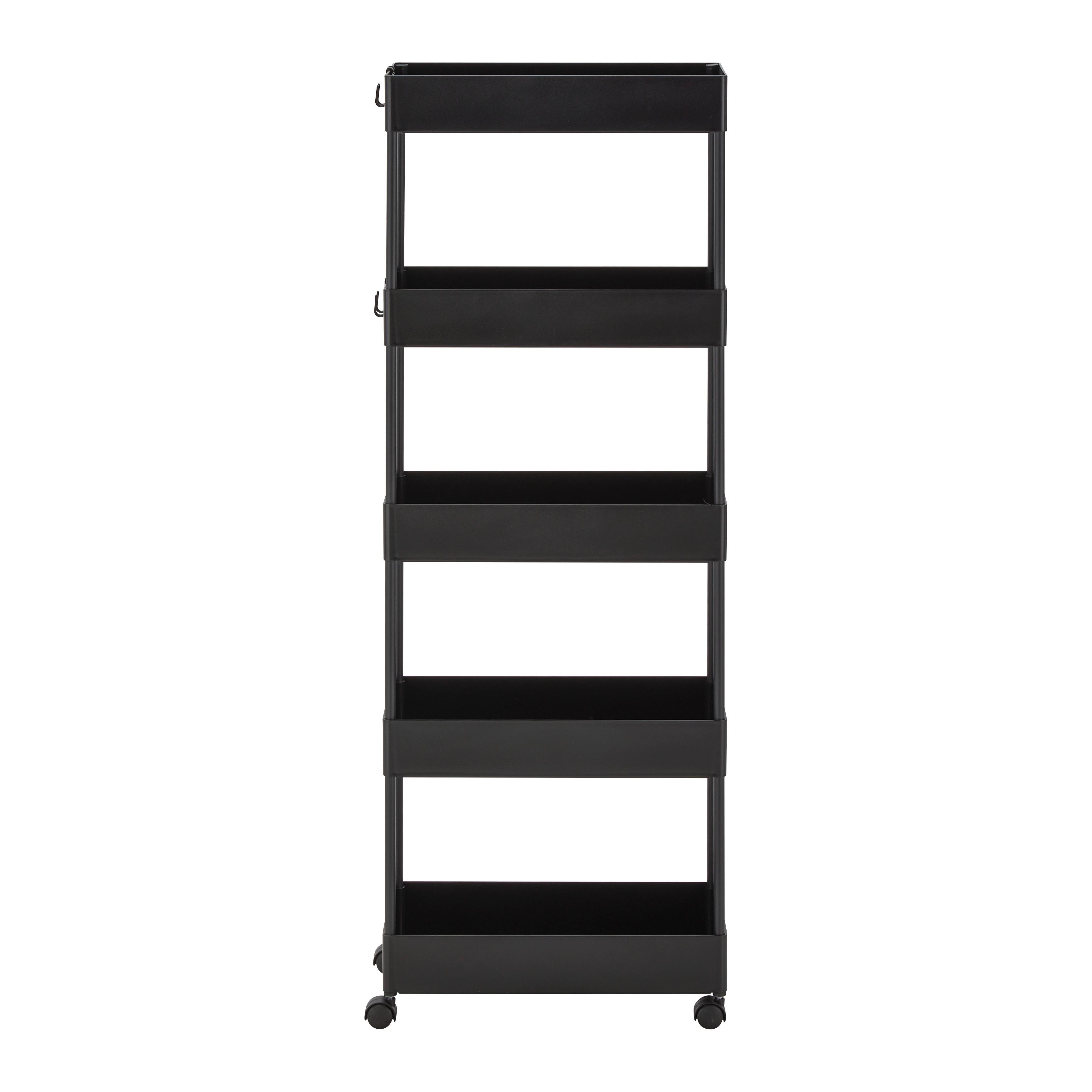 Rollwagen "Sandro", schwarz - Schwarz, MODERN, Kunststoff/Metall (22/116/40cm) - Bessagi Home