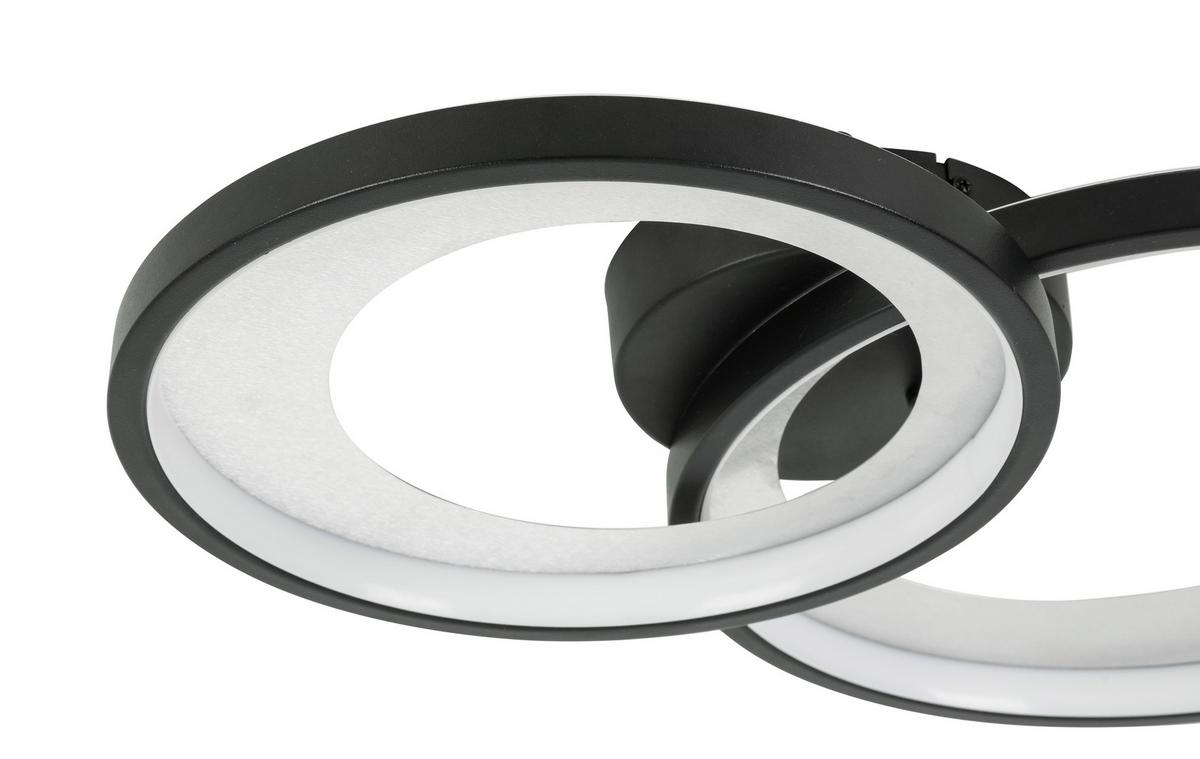 LAMPA SUFITOWA LED RING *SBN* - kolor srebrny/czarny, Design, tworzywo sztuczne/metal (55/35/8,5cm) - Novel