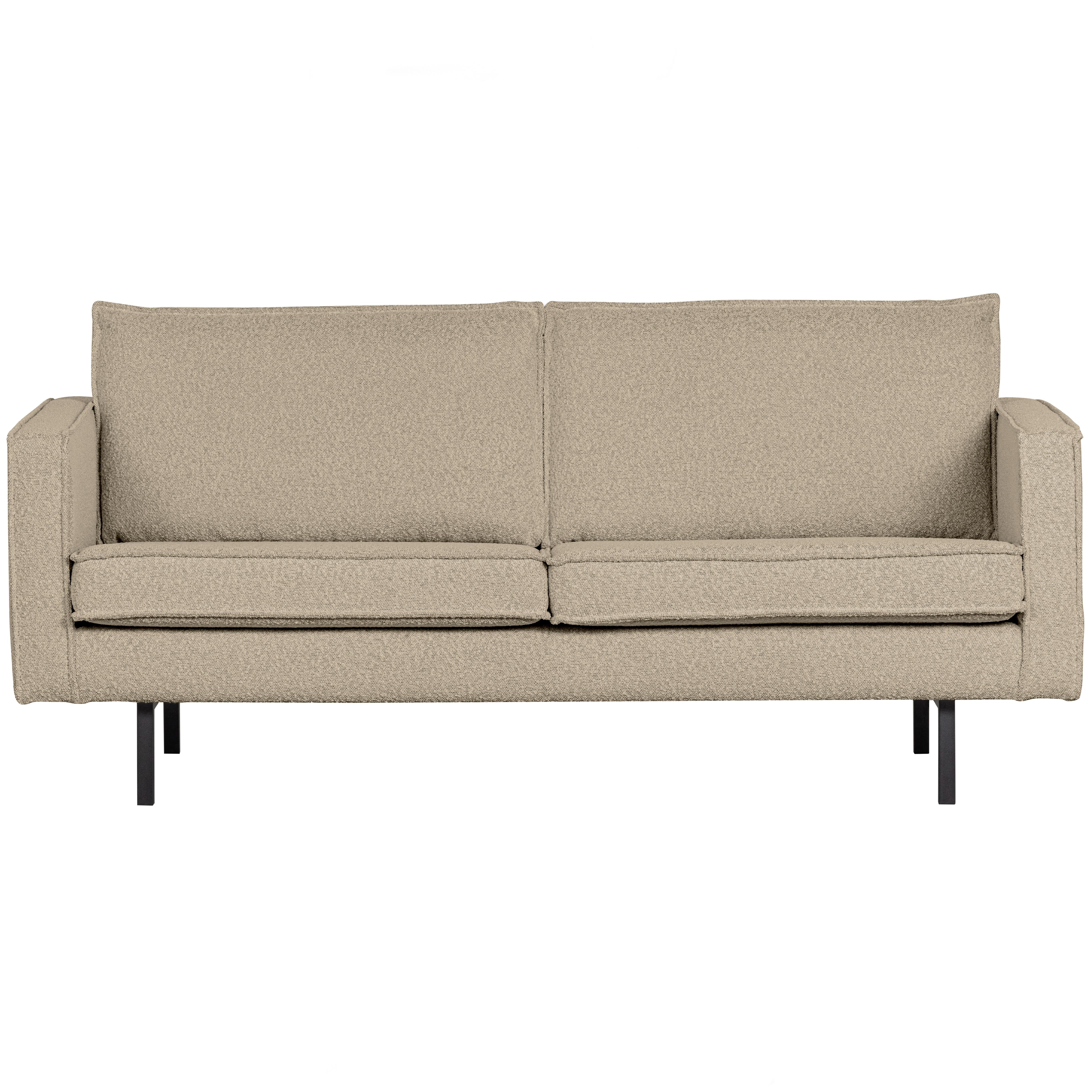 Sofa Rodeo 2,5 Sitzer Beige B: 190cm - Beige/Schwarz, Design, Textil/Metall (190/85/86cm) - Livetastic