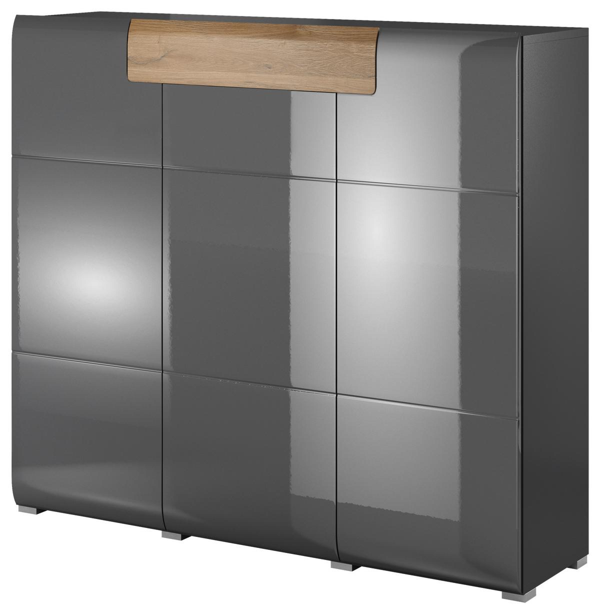 Félmagas Szekrény Toledo - tölgyfa színű/antracit, Modern, faalapú anyag (147/131/39cm)