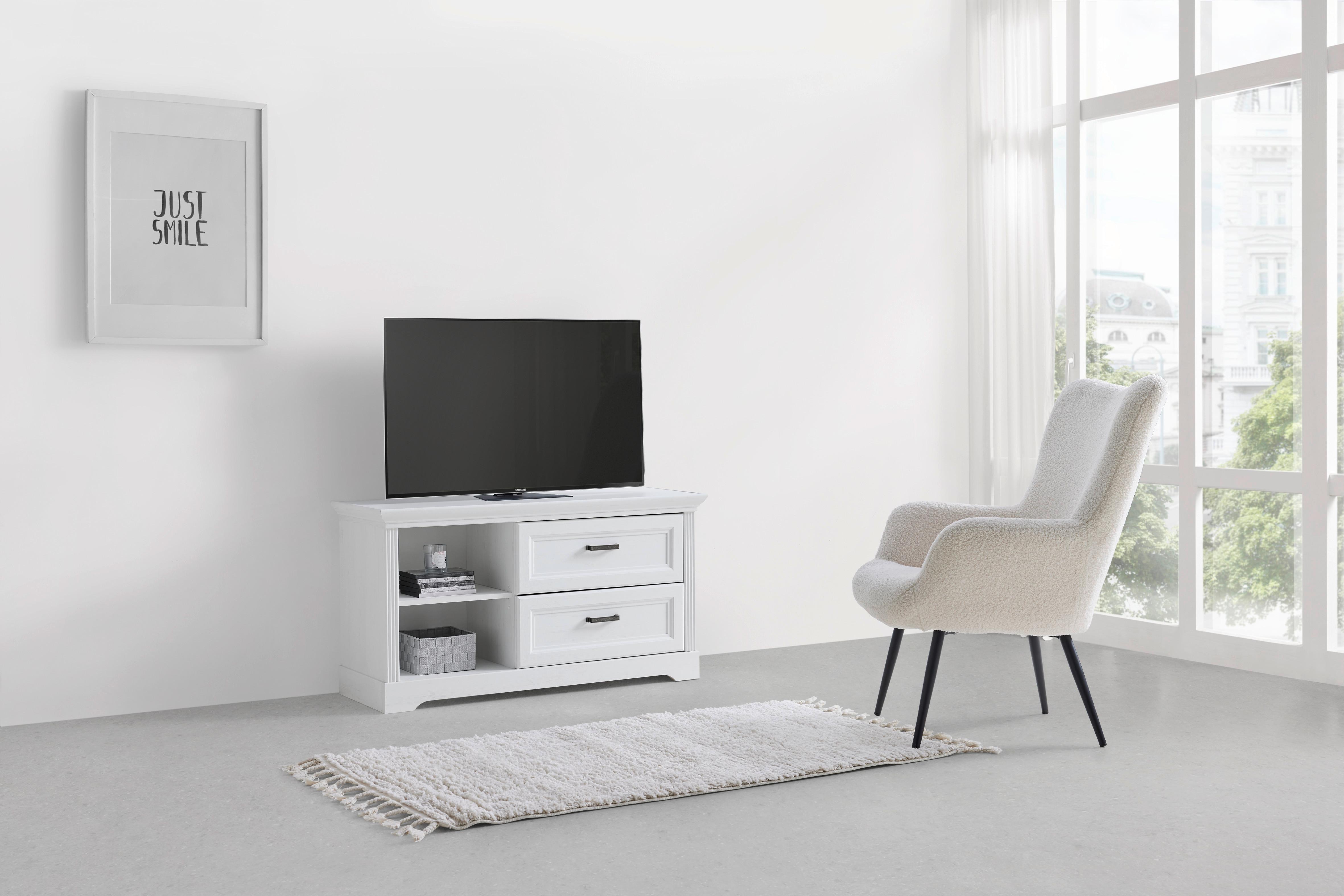 Tv Komoda Marilou - bijela/boje nikla, Romantično / ladanjski, drvni materijal/plastika (112/60/42cm) - Zandiara