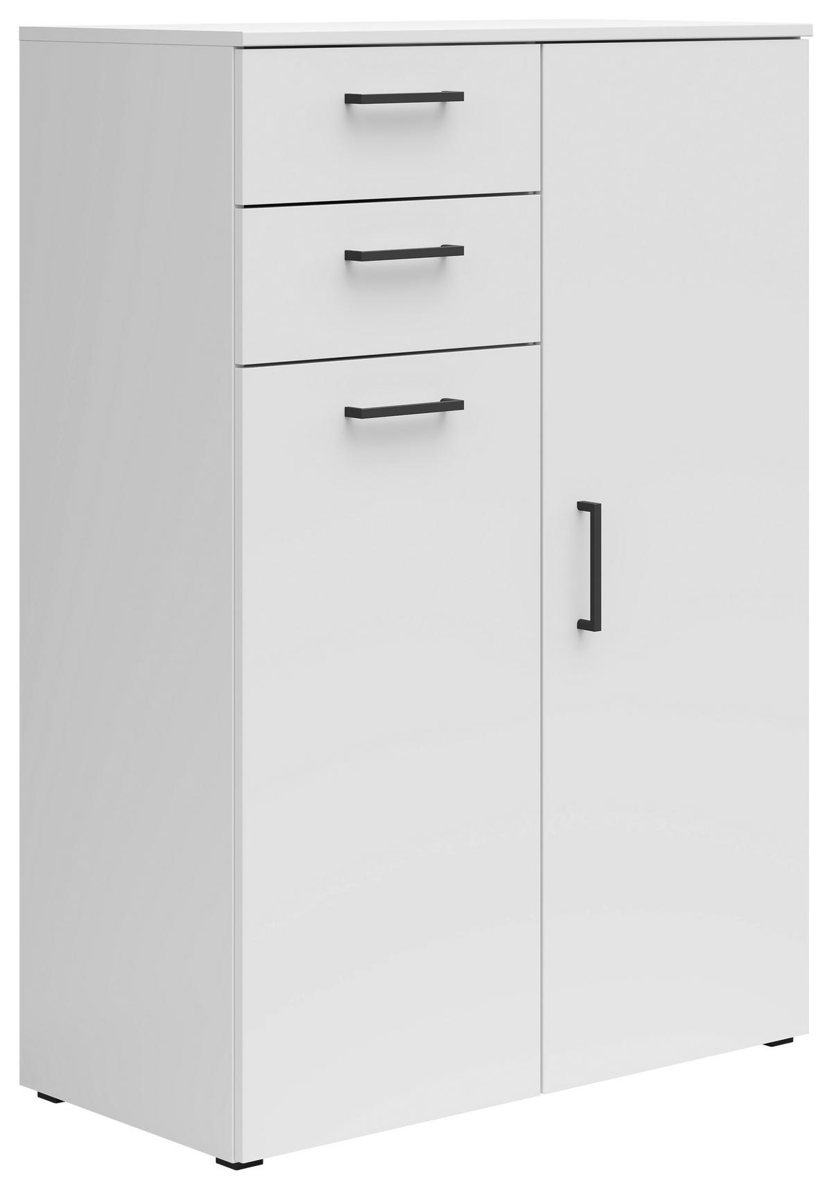 Kommode Multistauraum Weiss - Weiss/Anthrazit, Modern, Holzwerkstoff/Kunststoff (80/115/40cm) - Premium Living