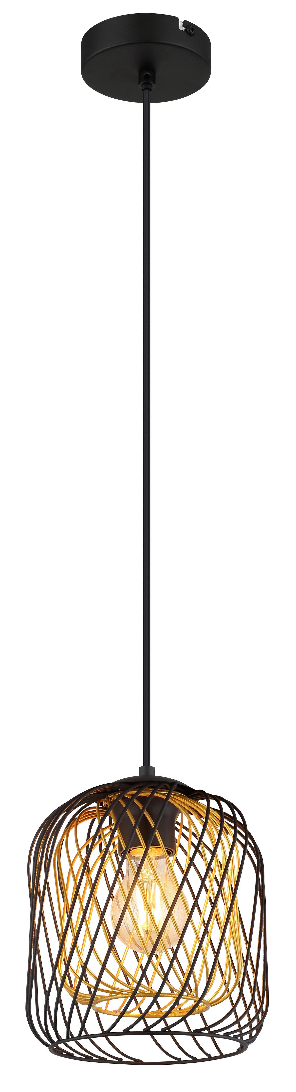 HÄNGELEUCHTE 15965HS DICHTI - Goldfarben/Schwarz, Basics, Kunststoff/Metall (18/150cm) - Globo