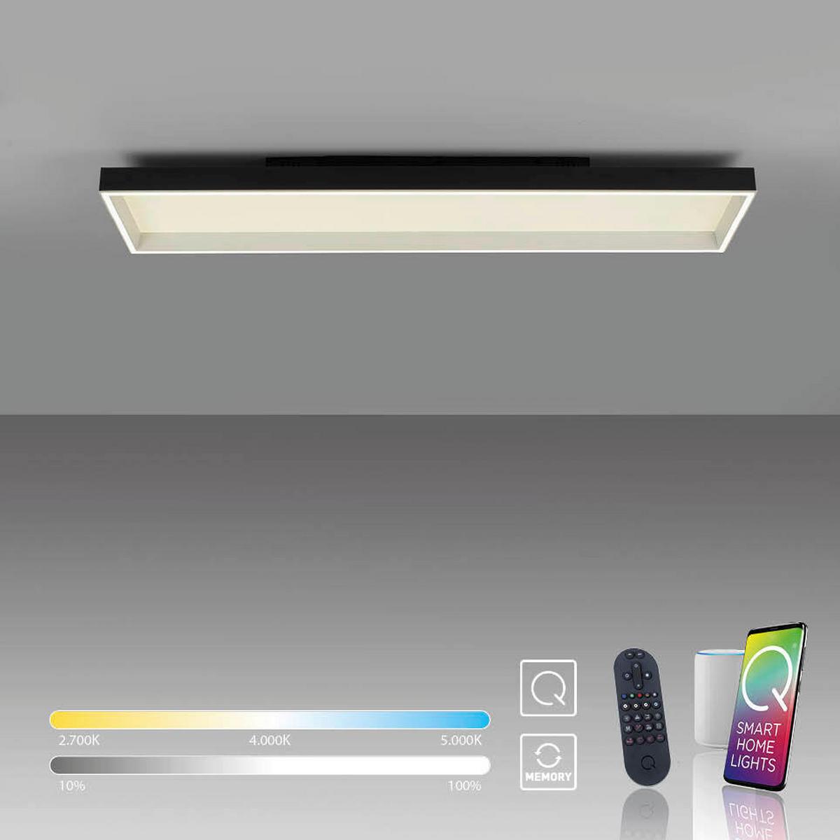 LAMPA SUFITOWA LED 6317-18 Q-MAGONG - czarny, Basics, tworzywo sztuczne/metal (120/30/8.4cm) - Paul Neuhaus