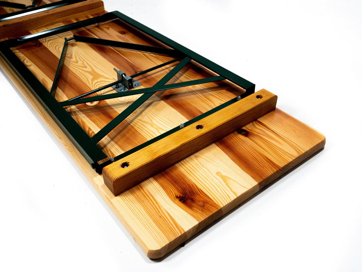 Biertisch Holz klappbar - Fichtefarben/Grün, Basics, Holz/Metall (220/78/50cm) - Gardenson