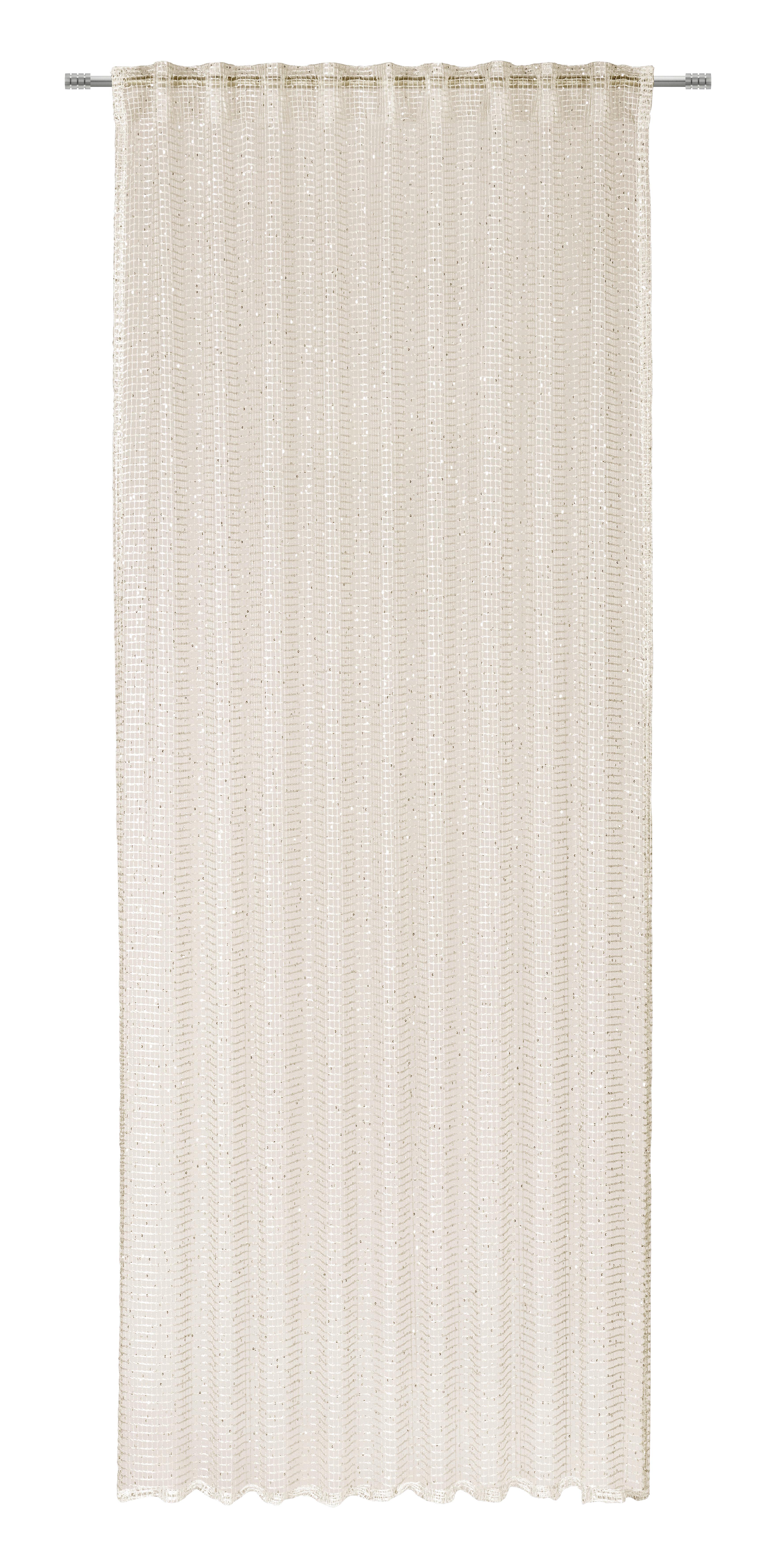 GARDINLÄNGD SPARKLE - beige/champagne, textil (140/245cm) - Mömax
