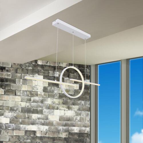 LED-Hängeleuchte 67121-50W in Weiß max. 50 Watt - Weiß, Design, Kunststoff/Metall (124/10,5/150cm) - Globo