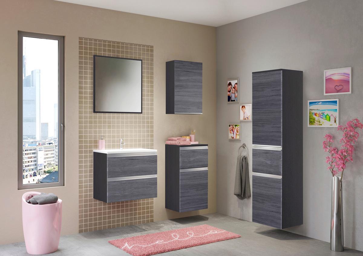 Badezimmerspiegel in Grau 'Arezzo' - Silbereichenfarben, Basics, Glas/Holzwerkstoff (60/64/2,5cm) - Held