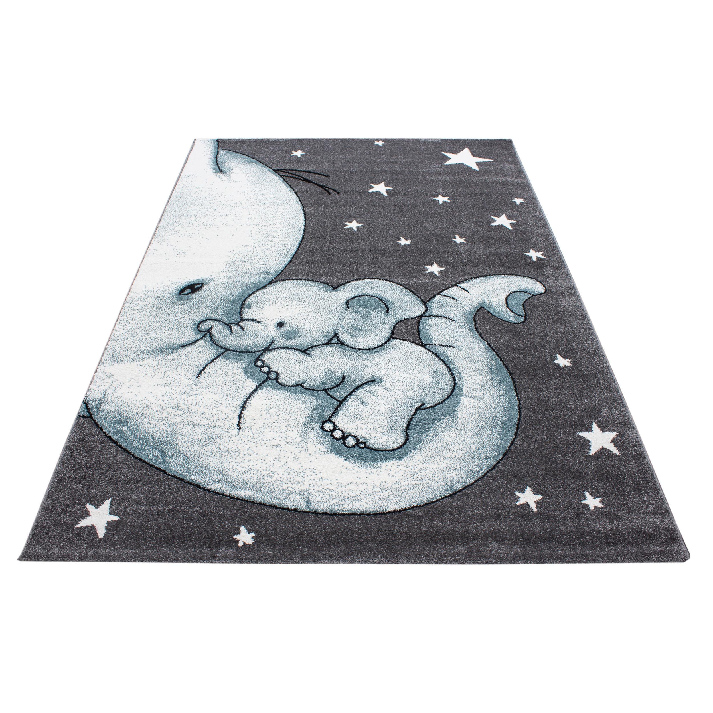 Kinderteppich Kids Blau/Grau/Weiß ca. 80x150cm - Blau/Weiß, Trend, Textil (80/150cm)