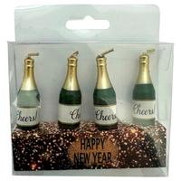 Kerze Cheers Grün/Goldfarben, 4 Stk. - Goldfarben/Schwarz, KONVENTIONELL (1,5/1,5/4,5cm) - Mömax