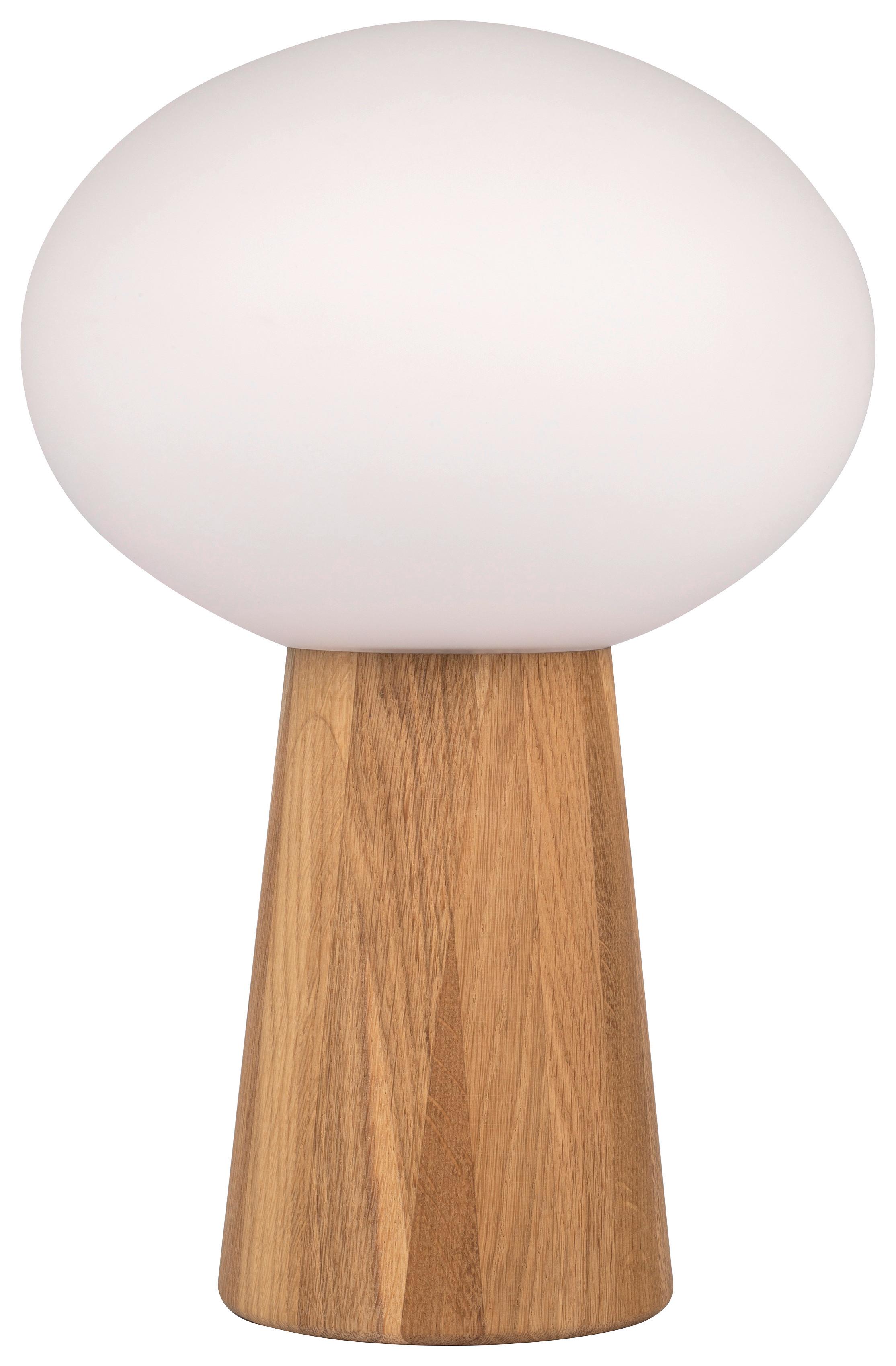 Tischleuchte Pater Table Eichefarben/Weiß max. 40 Watt - Eichefarben, Basics, Glas/Holz (25/25/37cm) - Markslöjd