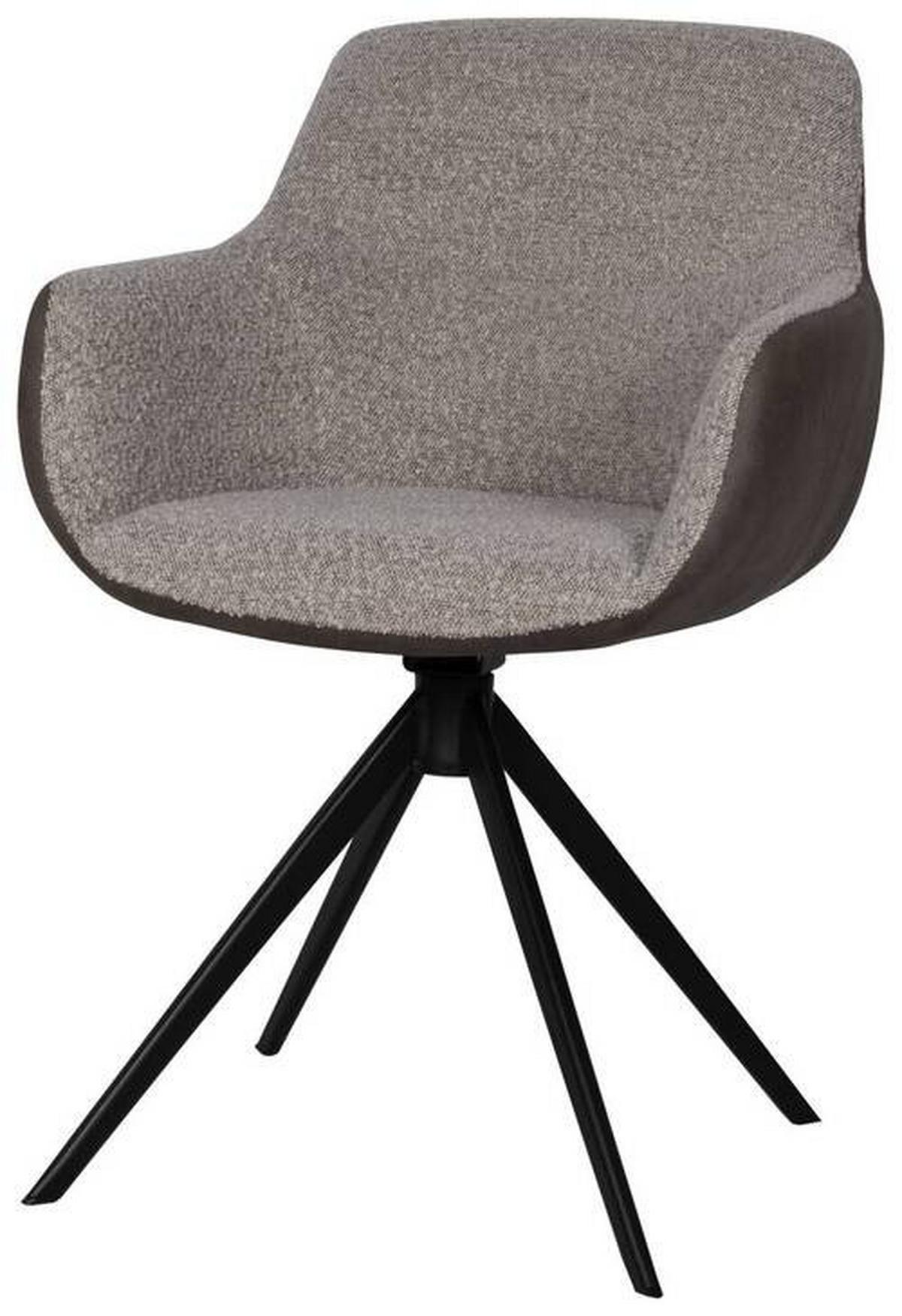 KRZESŁO Z PODŁOKIETNIKAMI FONS - kolor bagienny/greige, Design, metal/tkanina (61/85/61cm) - Valdera