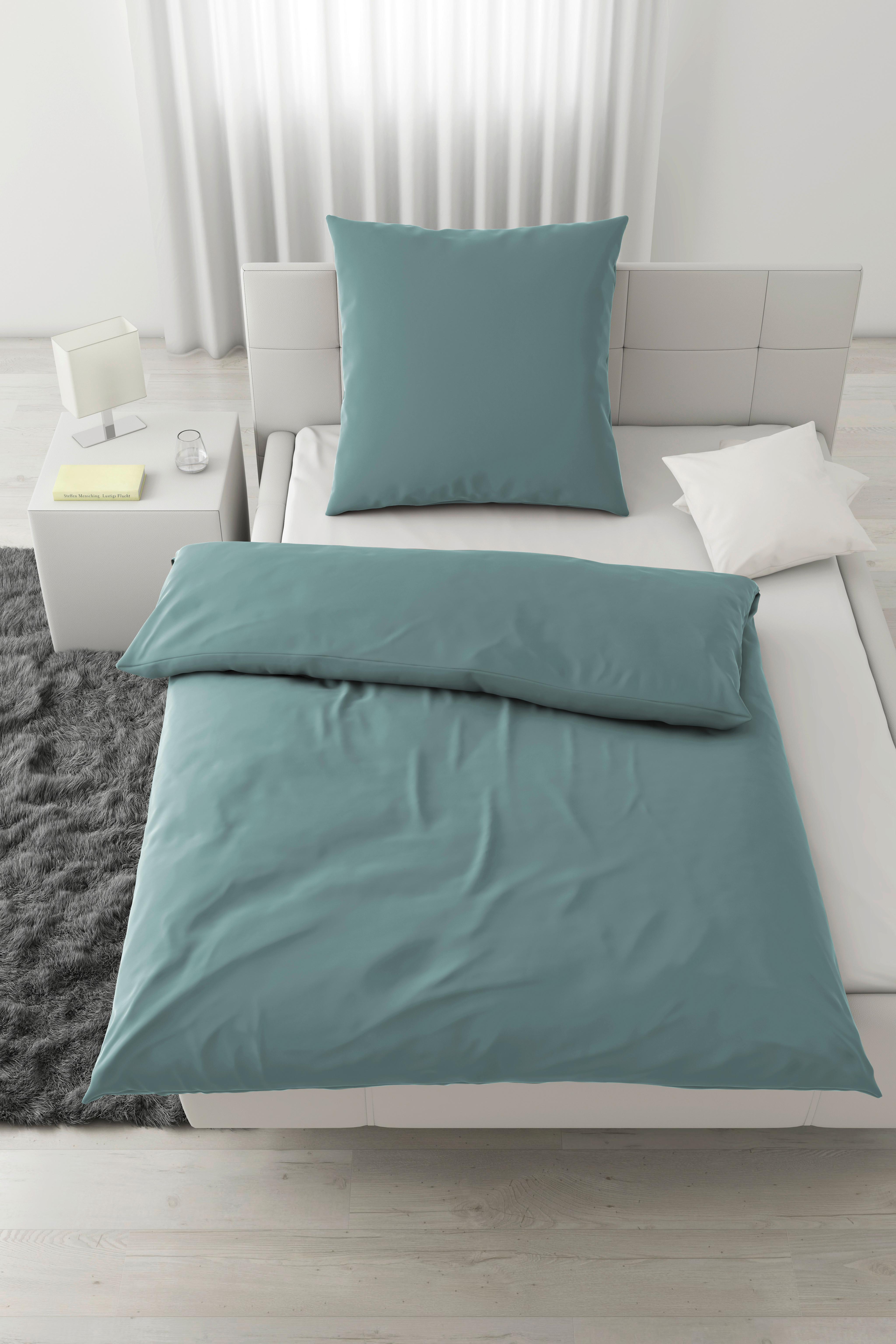 Bettwäsche Victoria Mineralblau ca. 135x200cm - Blau, MODERN, Textil (135/200cm) - Mömax