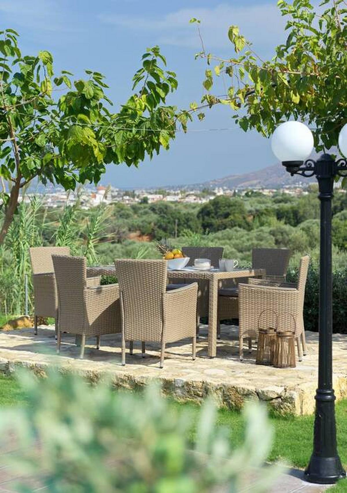Vrtna Garnitura Porto Rio, Svetlo Rjava, Siva, 7-Delno - svetlo rjava/siva, Moderno, kovina/umetna masa (60/150/88/75cm) - Modern Living