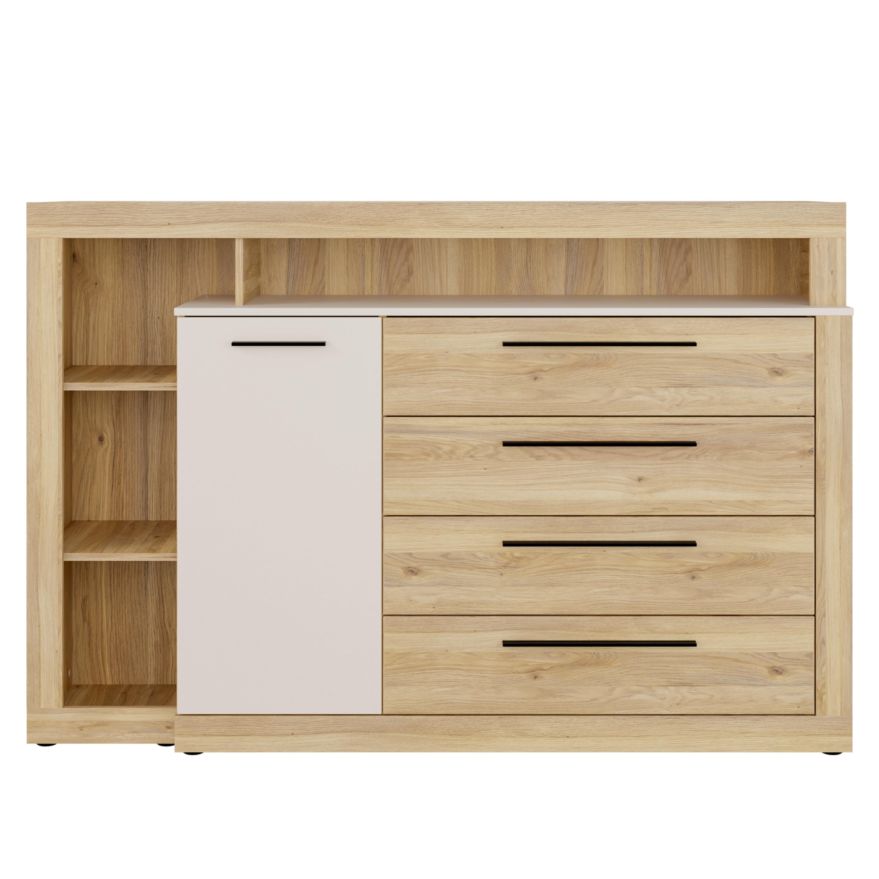 Komoda Bellevue - boje hrasta/boje pijeska, Konvencionalno, drvni materijal/plastika (160,5/107,3/43,4cm) - Modern Living