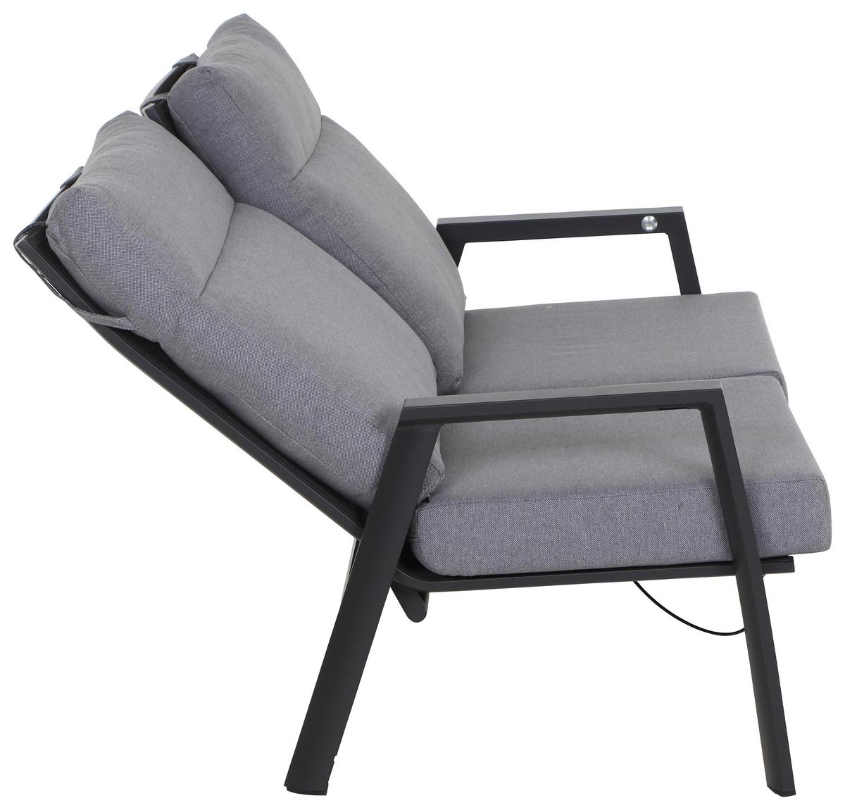 Loungesofa Valencia Anthrazit - Dunkelgrau/Anthrazit, Basics, Kunststoff/Textil (152,5/99/82,5cm) - Siena Garden