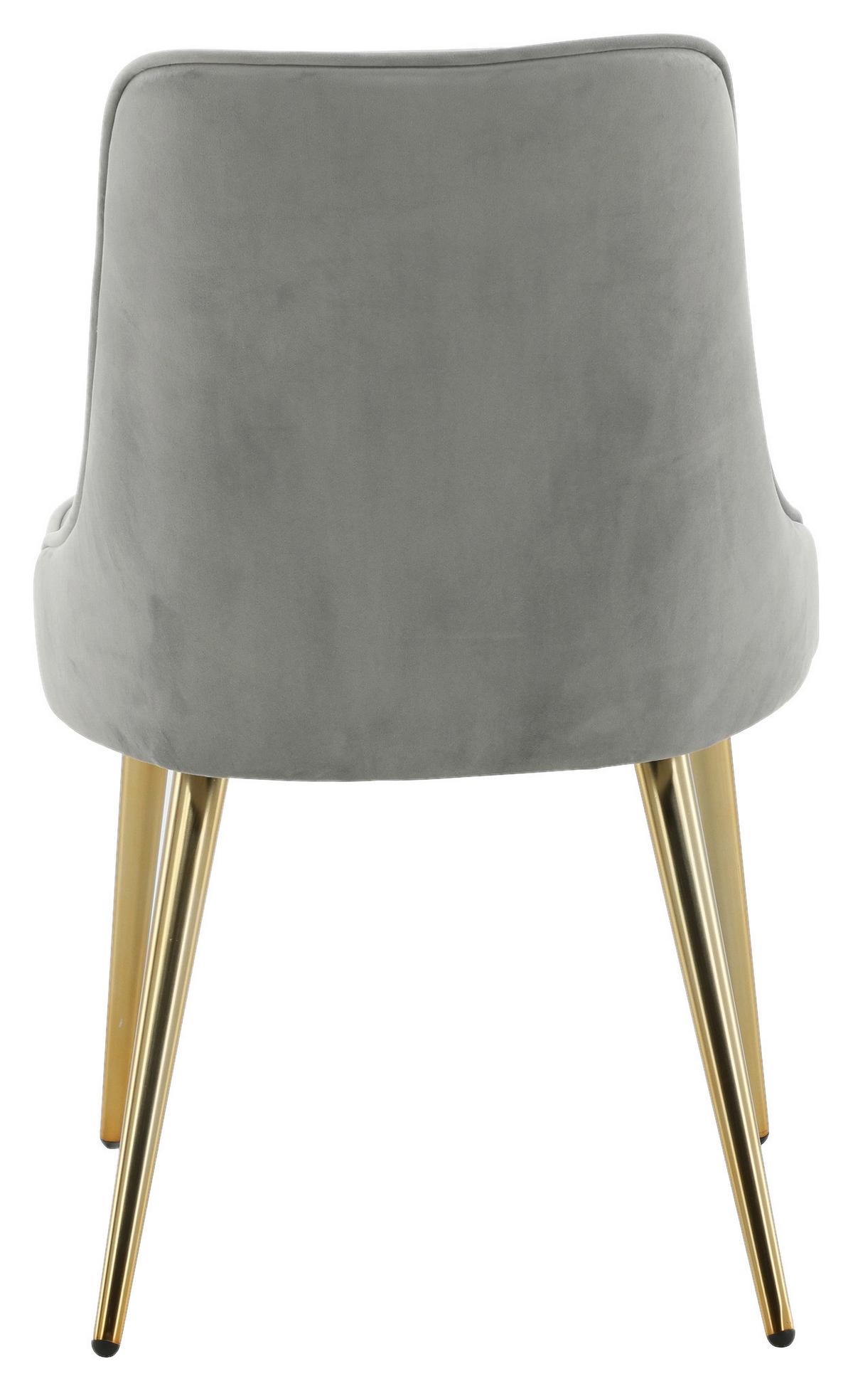 STUHL-SET VELVET DELUXE - Goldfarben/Hellgrau, Design, Kunststoff/Textil (50/88.5/66cm) - Livetastic