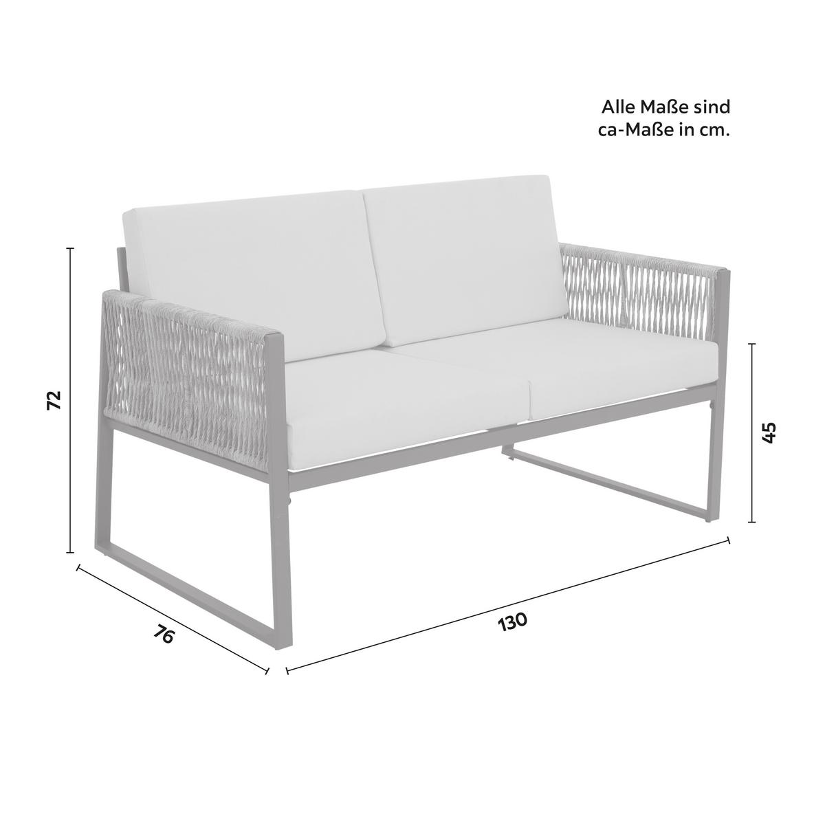 Vrtni Set Magaluf, Antracit, Rjava, 4-Delno - bež/antracit, Moderno, kovina/umetna masa (130/76/72cm) - Mömax