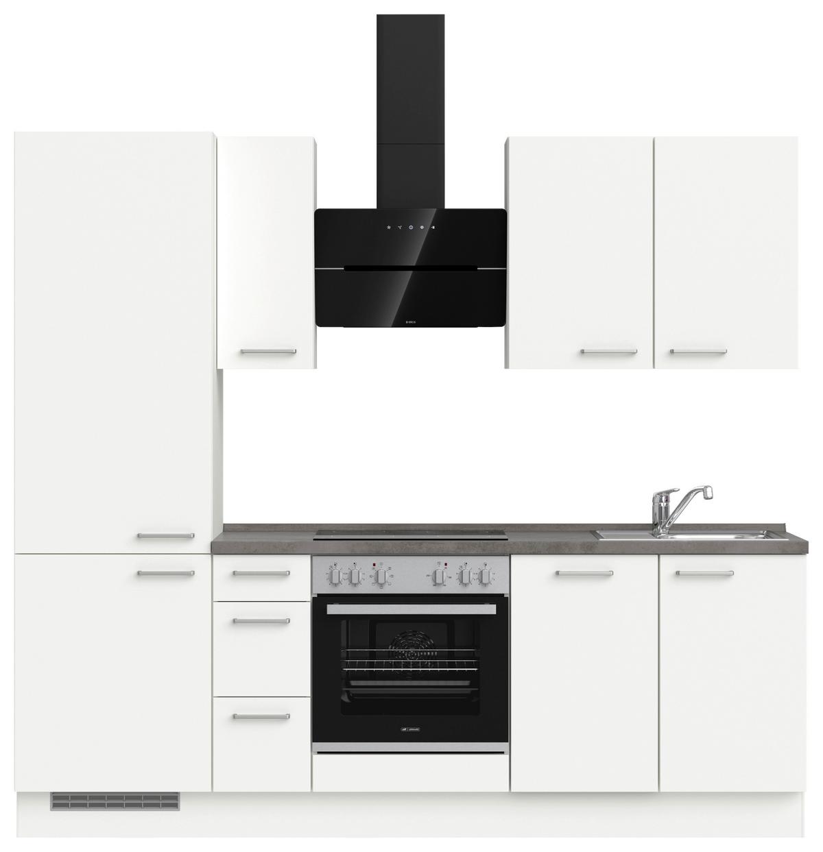 Küchenleerblock Touch High o. Geräte Weiß - Edelstahlfarben/Weiß, MODERN, Holzwerkstoff/Metall (240cm) - Nobilia