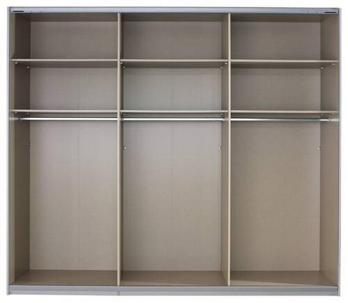 Ormar S Kliznim Vratima Belluno - bijela/boje aluminija, Moderno, drvni materijal/metal (271/230/62cm) - Modern Living