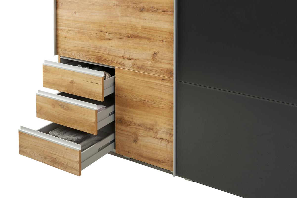 Ormar S Kliznim Vratima Valencia - siva/srebrne boje, Konvencionalno, drvni materijal/metal (270/210/65cm) - Modern Living