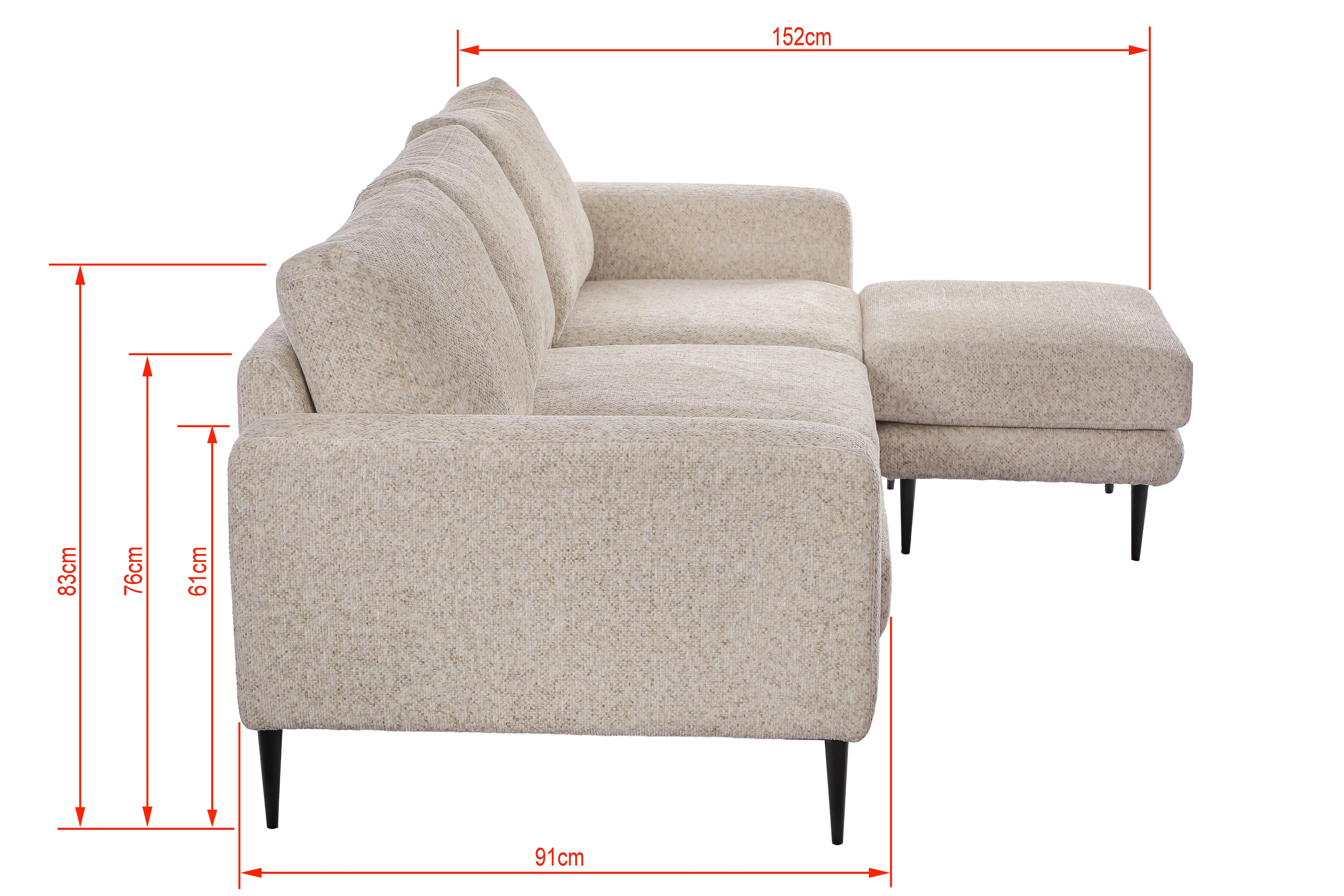 Trosed Parma, Krem - črna/krem barve, Basics, kovina/tekstil (208/83/151cm) - Livetastic