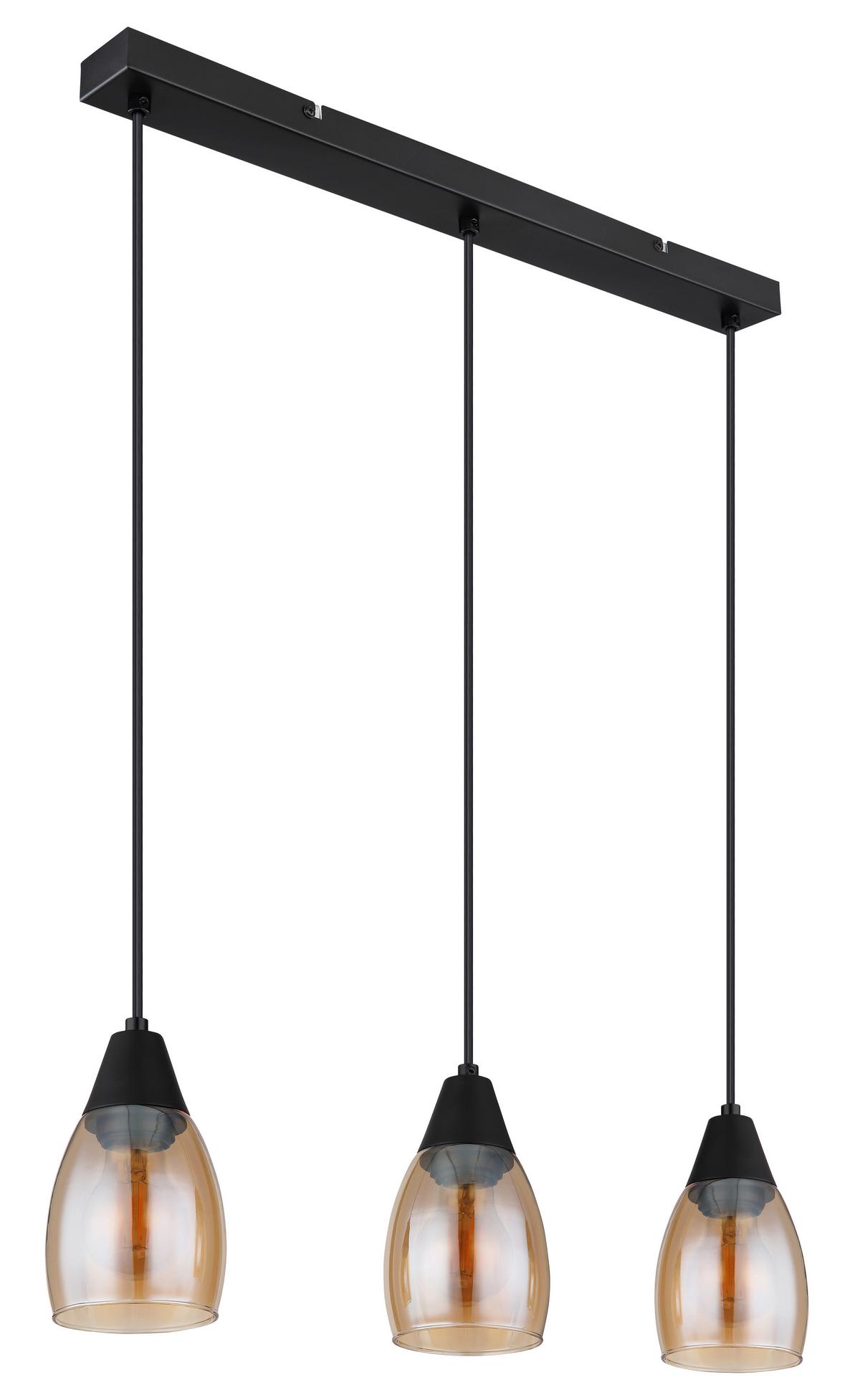 LAMPA WISZĄCA 15705-3H - czarny, Design, tworzywo sztuczne/metal (55/10/120cm) - Globo