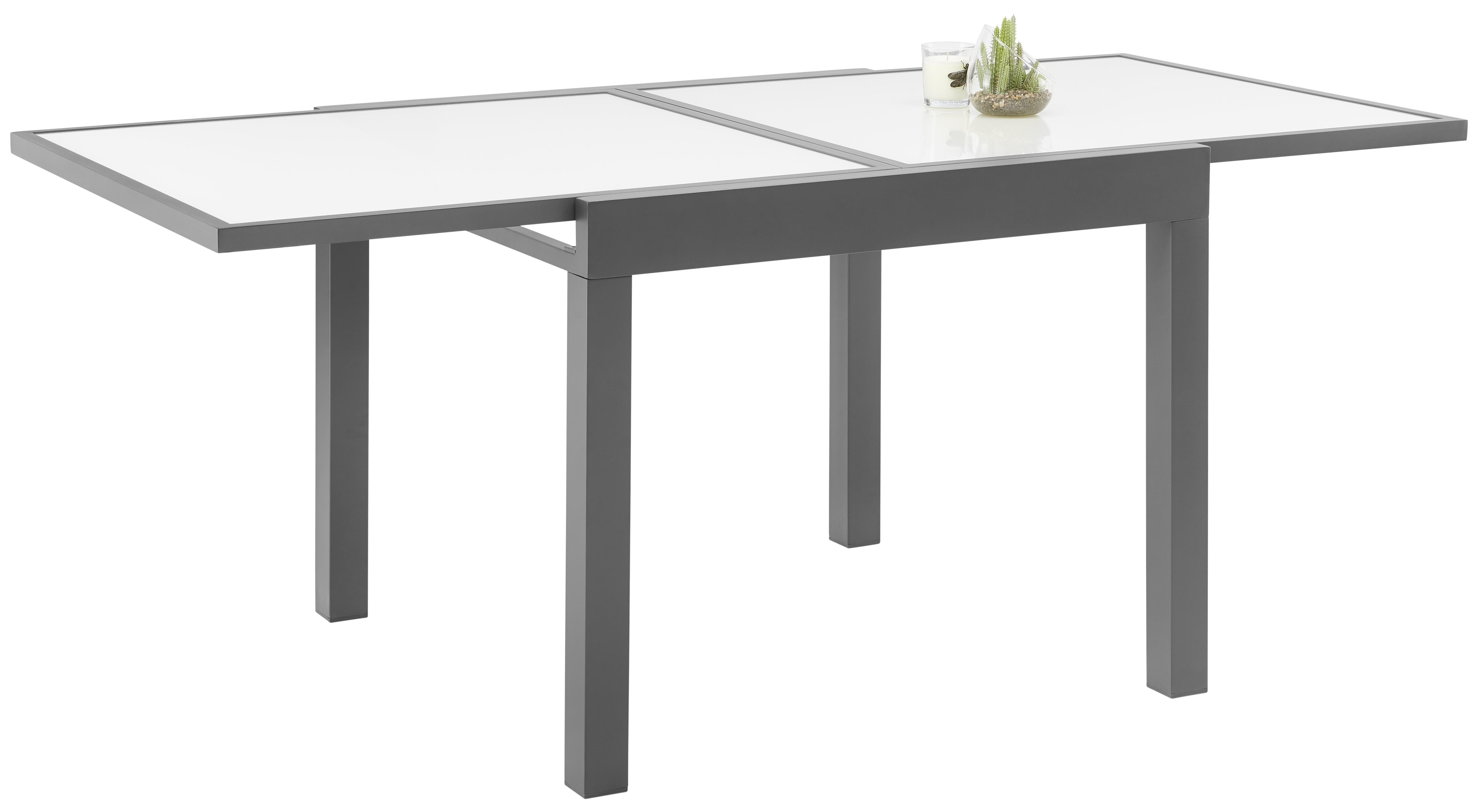 Vrtna Miza Atlanta 2 - antracit, Moderno, kovina/steklo (90-180/75/90cm) - Modern Living