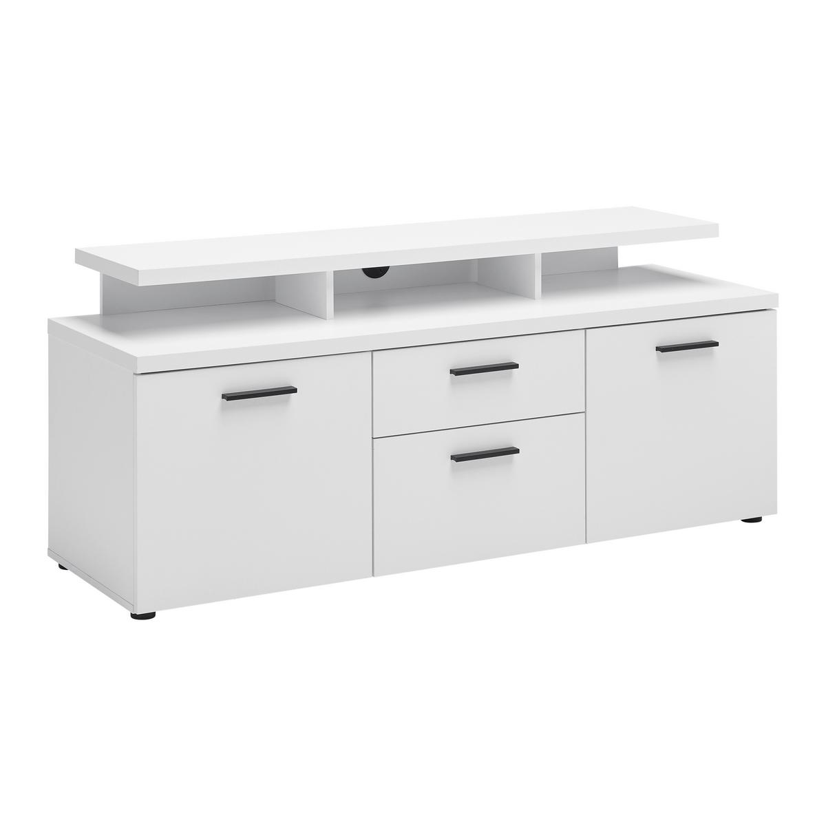 Lowboard Sydney Weiß - Schwarz/Weiß, MODERN, Holzwerkstoff/Kunststoff (151/66/47cm) - Mömax