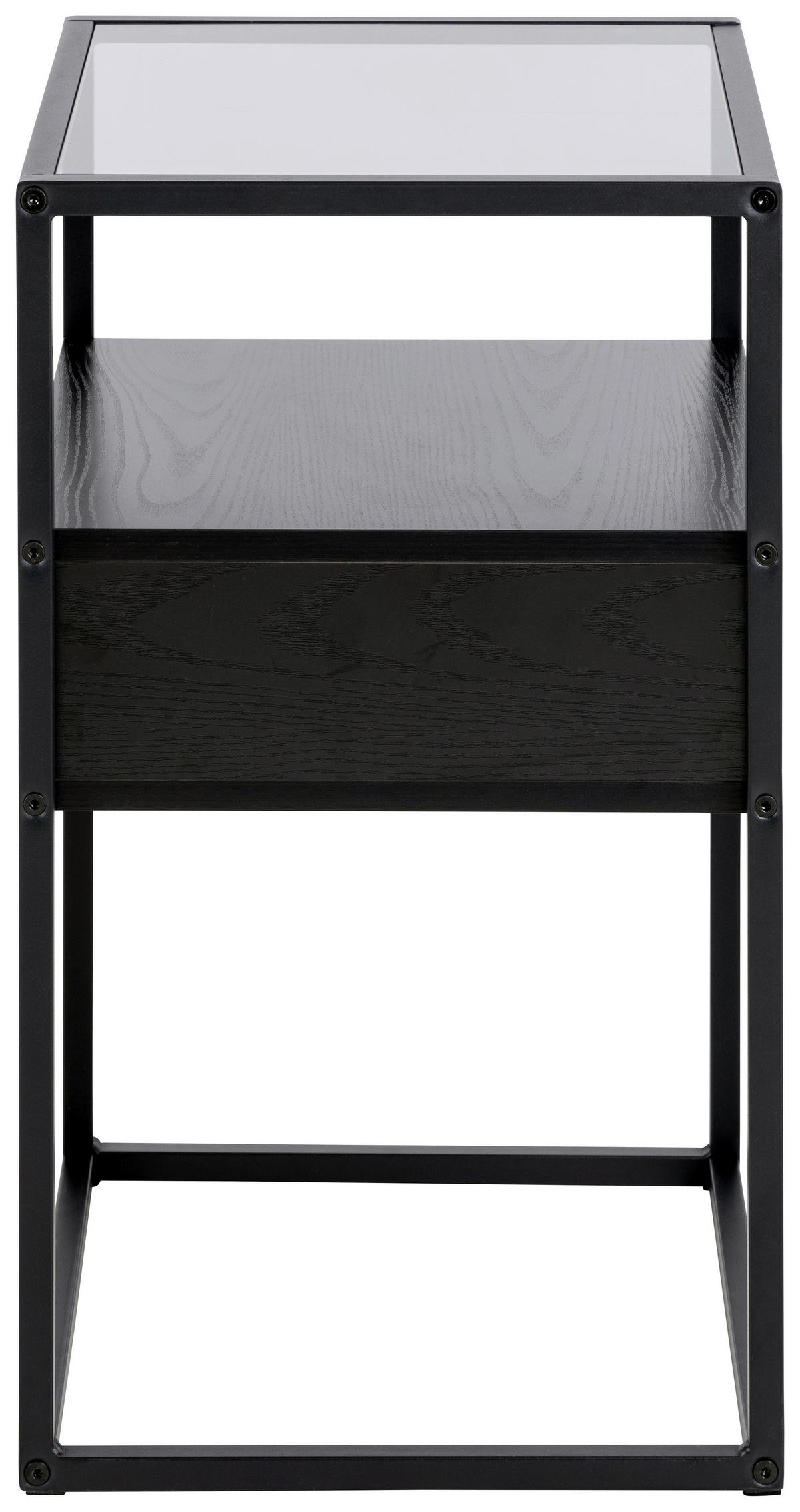 SZAFKA NOCNA RANDOLF - czarny, Modern, materiał drewnopochodny/metal (40/60/35cm) - MID.YOU
