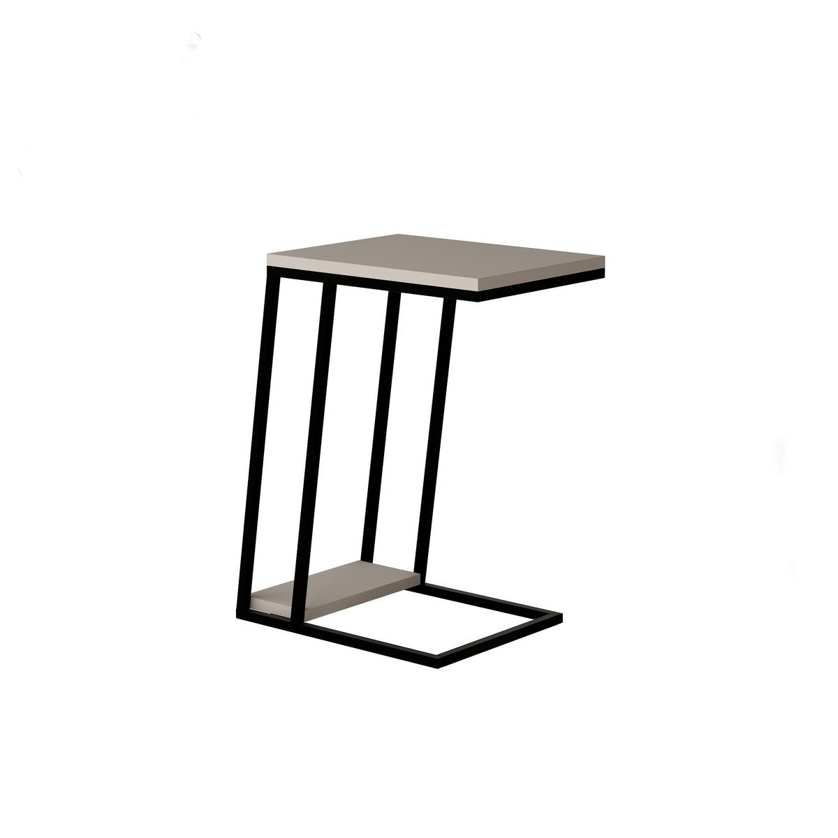 BEISTELLTISCH PAL C SIDE TABLE - Schwarz/Mokka, Design, Holzwerkstoff/Metall (30/40/57cm) - Livetastic